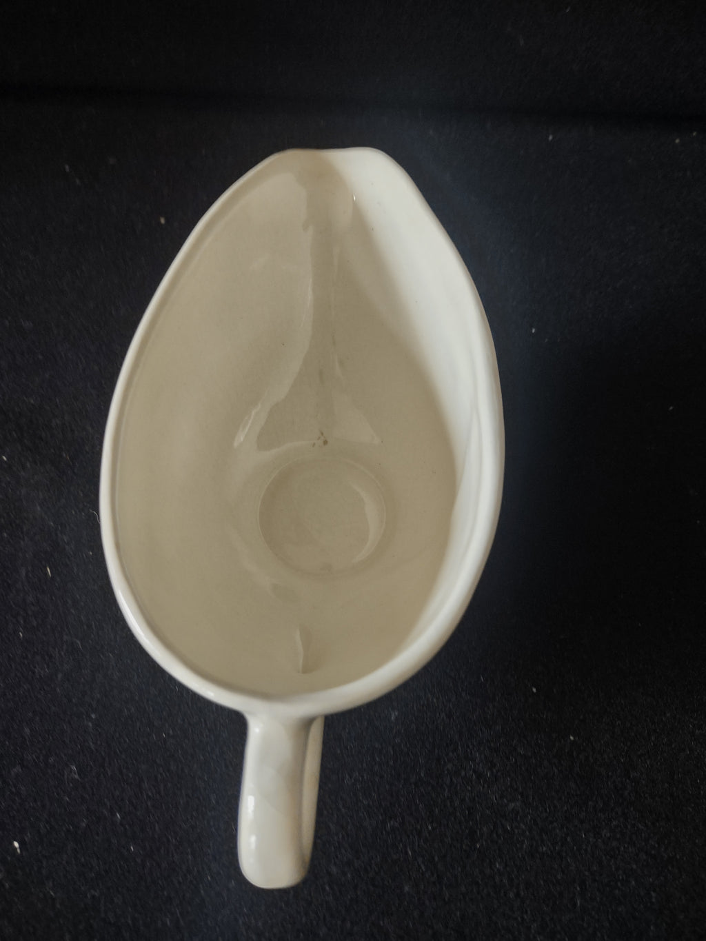Vintage Yellow Rose Gravy Boat Ceramic USA White Cream [6454]