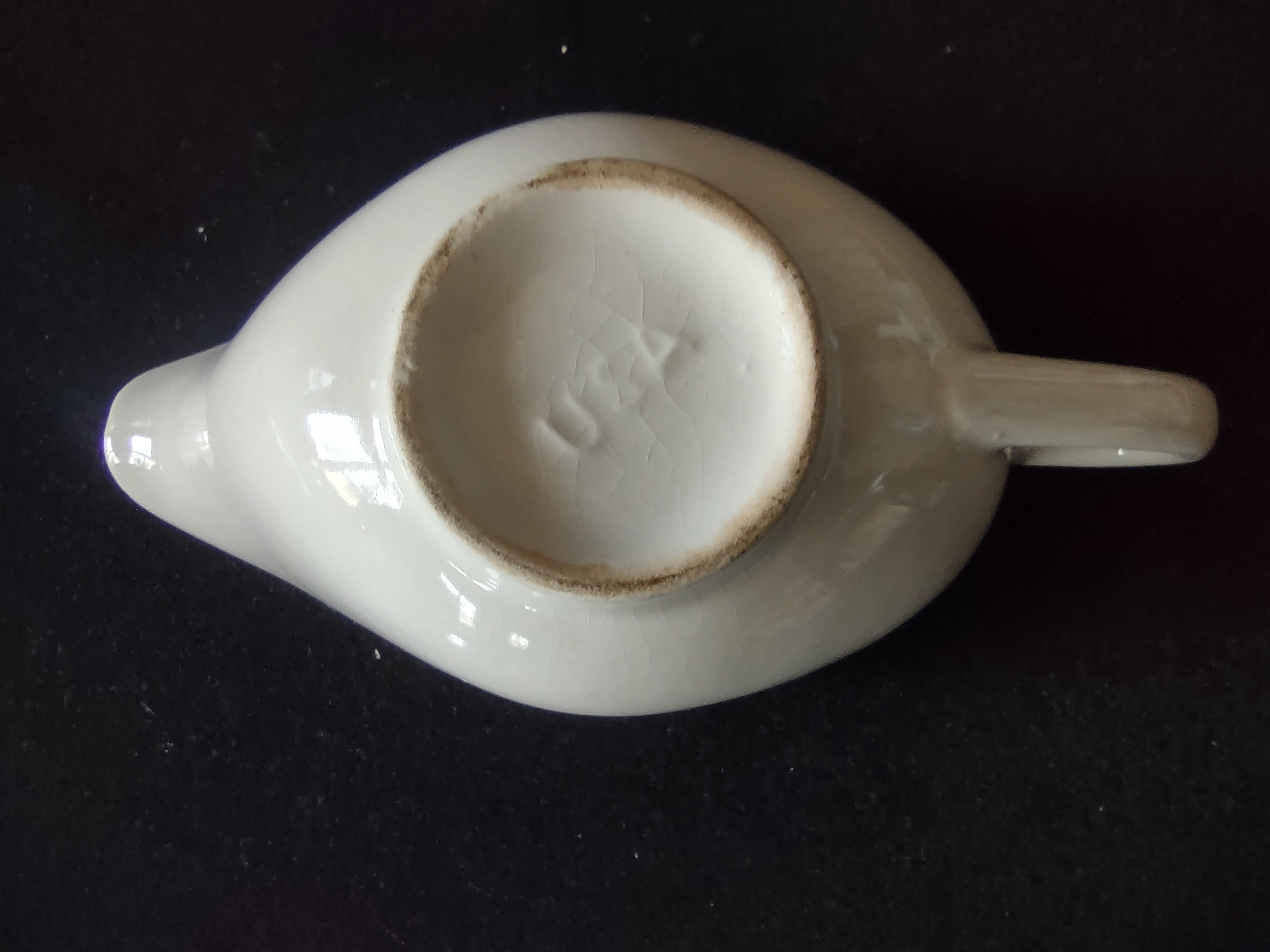 Vintage Yellow Rose Gravy Boat Ceramic USA White Cream [6454]