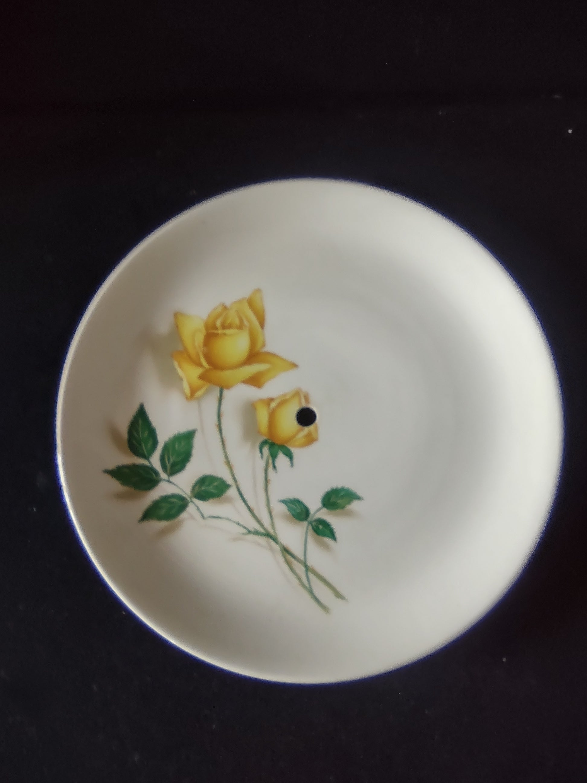 Vintage Yellow Rose 10" Replacement Plate for Tiered Cake Stand White Ceramic [6458]