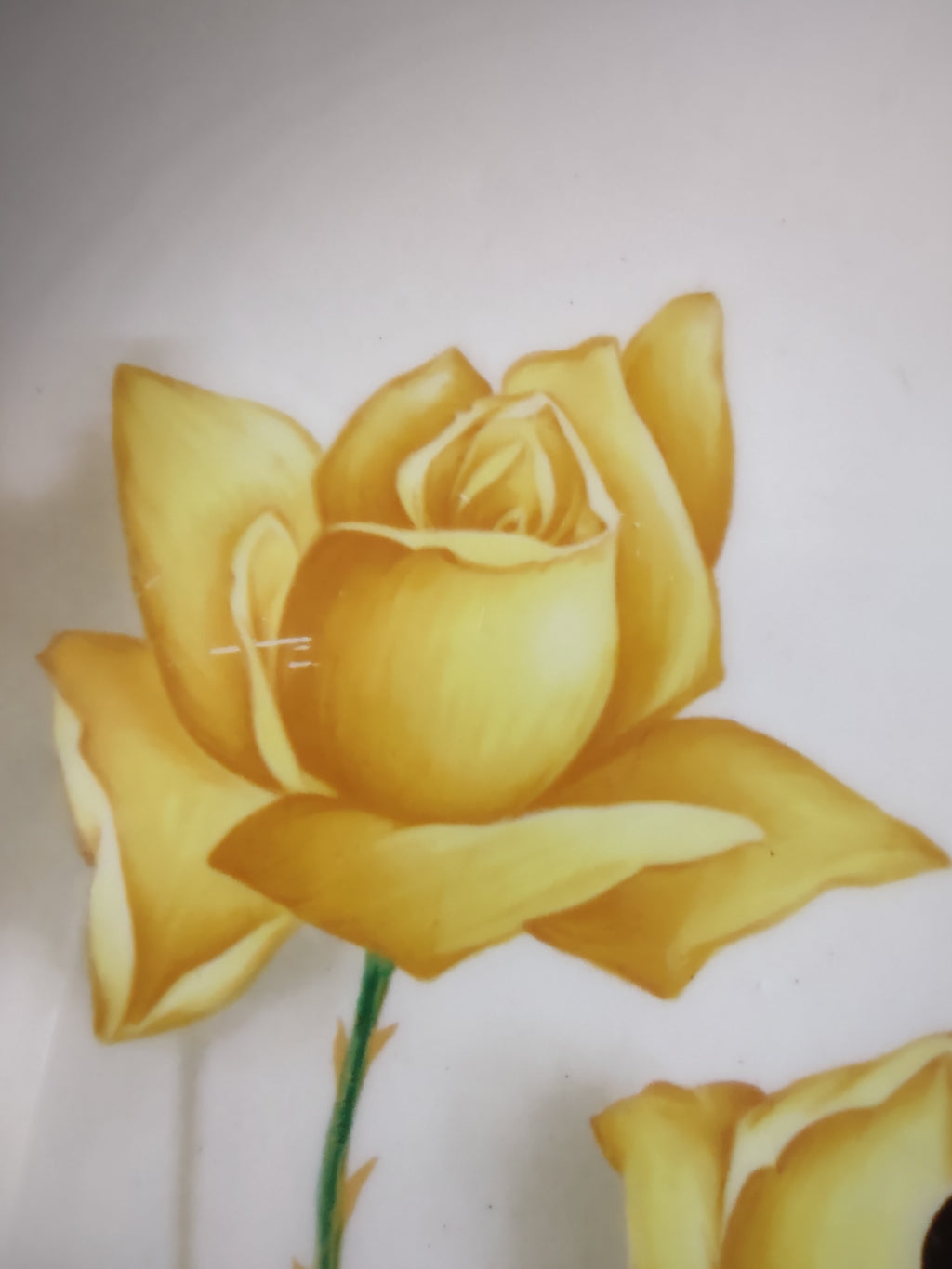 Vintage Yellow Rose 10" Replacement Plate for Tiered Cake Stand White Ceramic [6458]