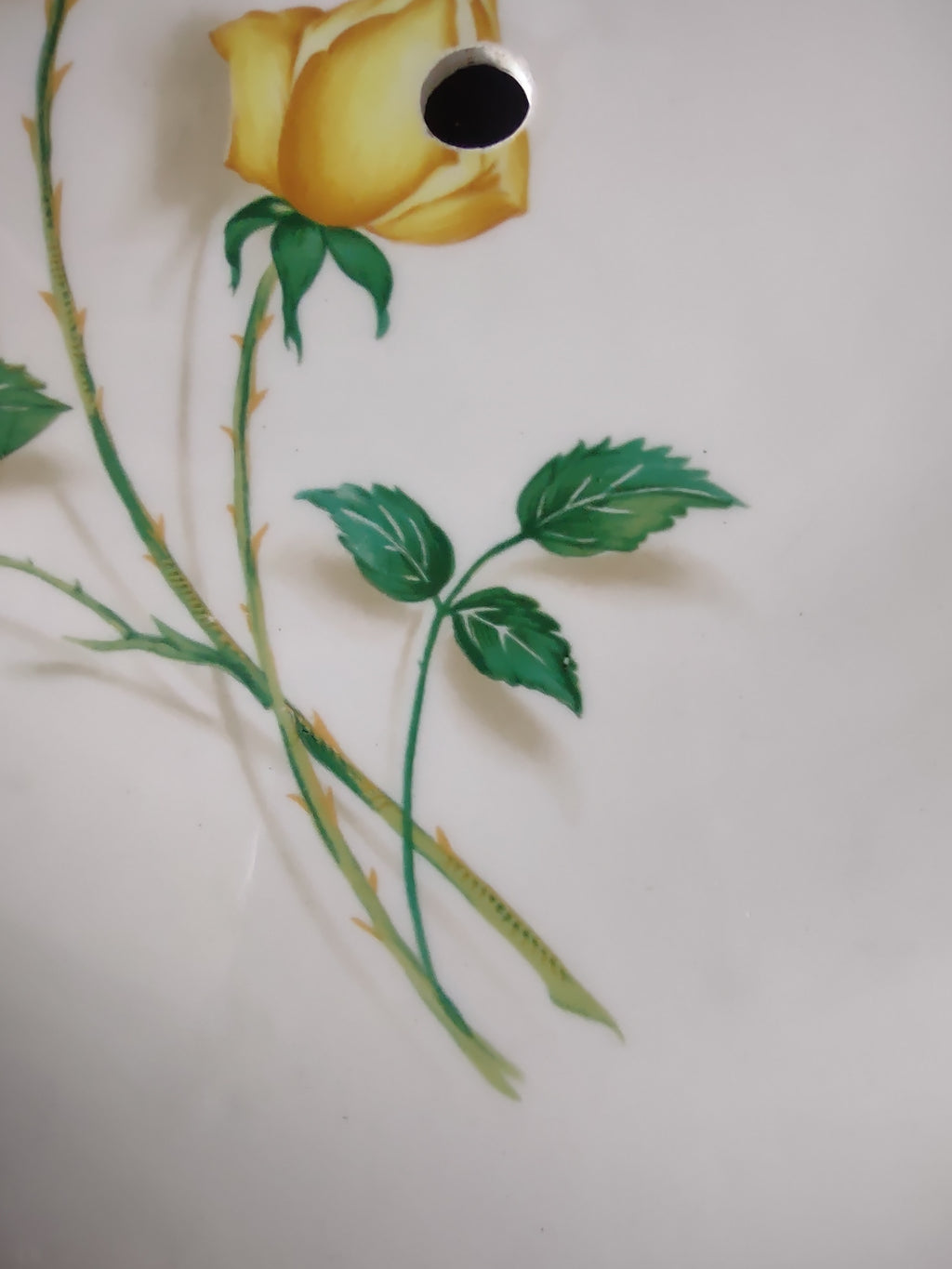 Vintage Yellow Rose 10" Replacement Plate for Tiered Cake Stand White Ceramic [6458]