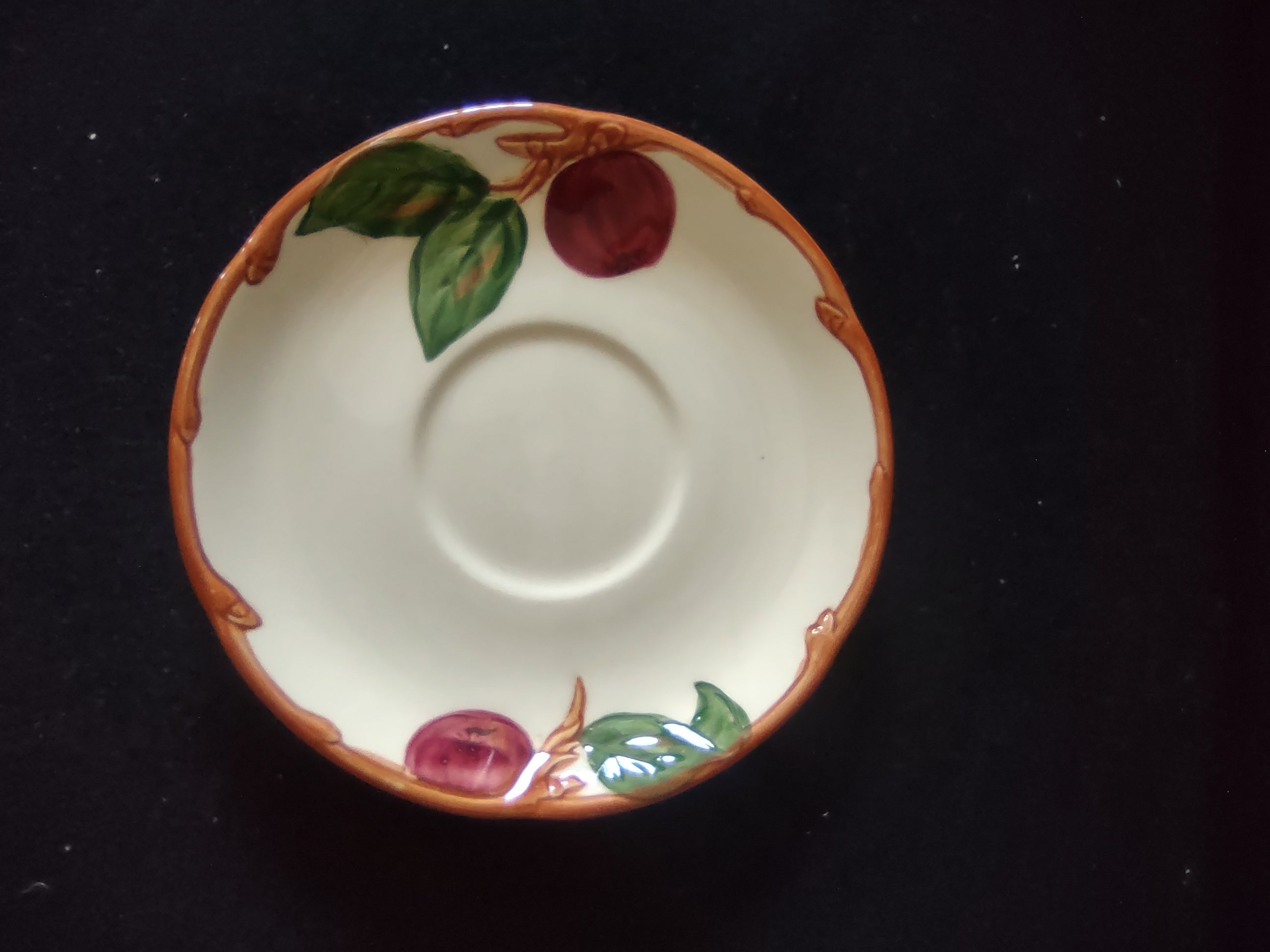 Vintage Franciscan Apple Saucer 6" Made in California Red & Green [6461]