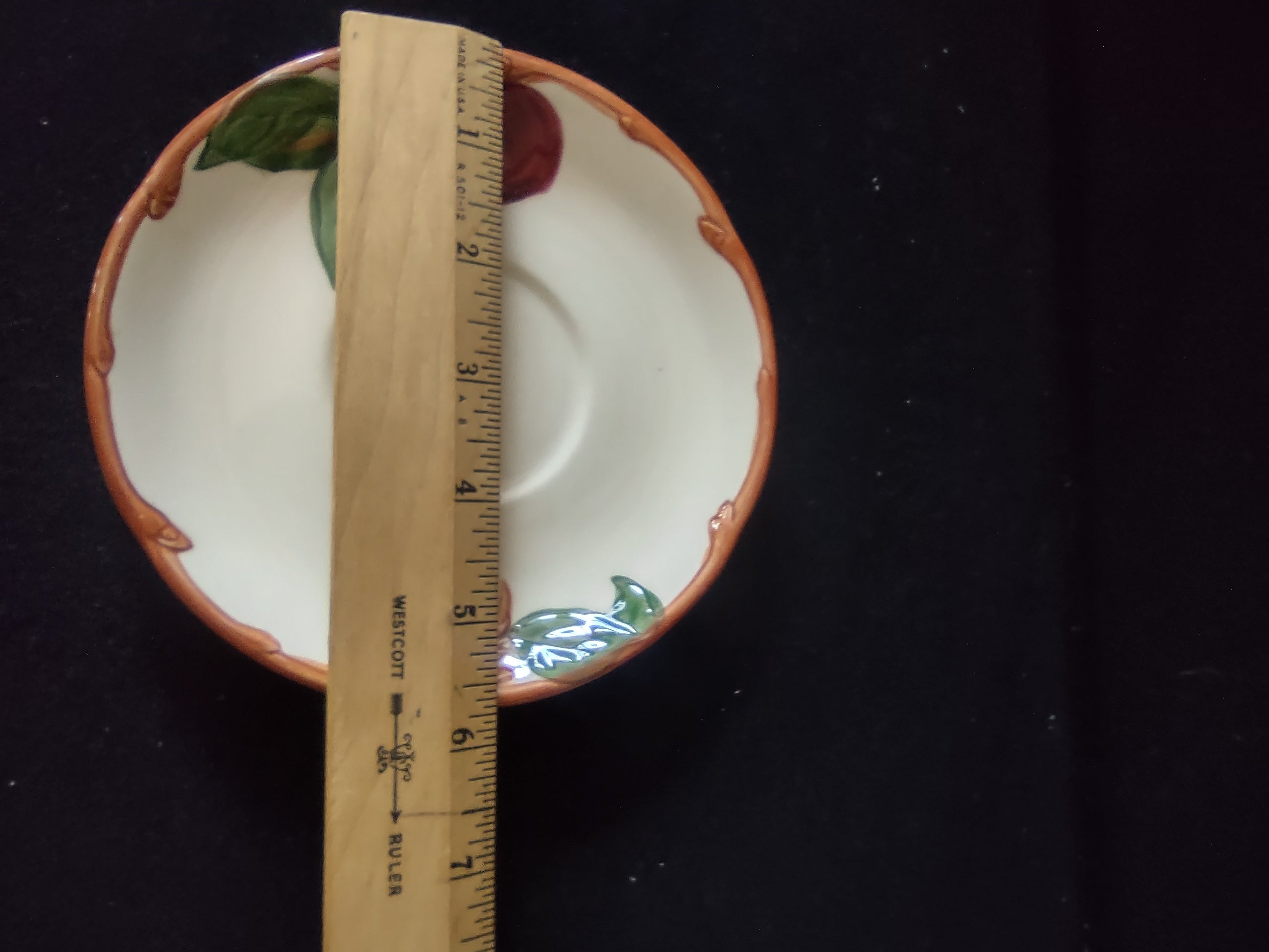 Vintage Franciscan Apple Saucer 6" Made in California Red & Green [6461]