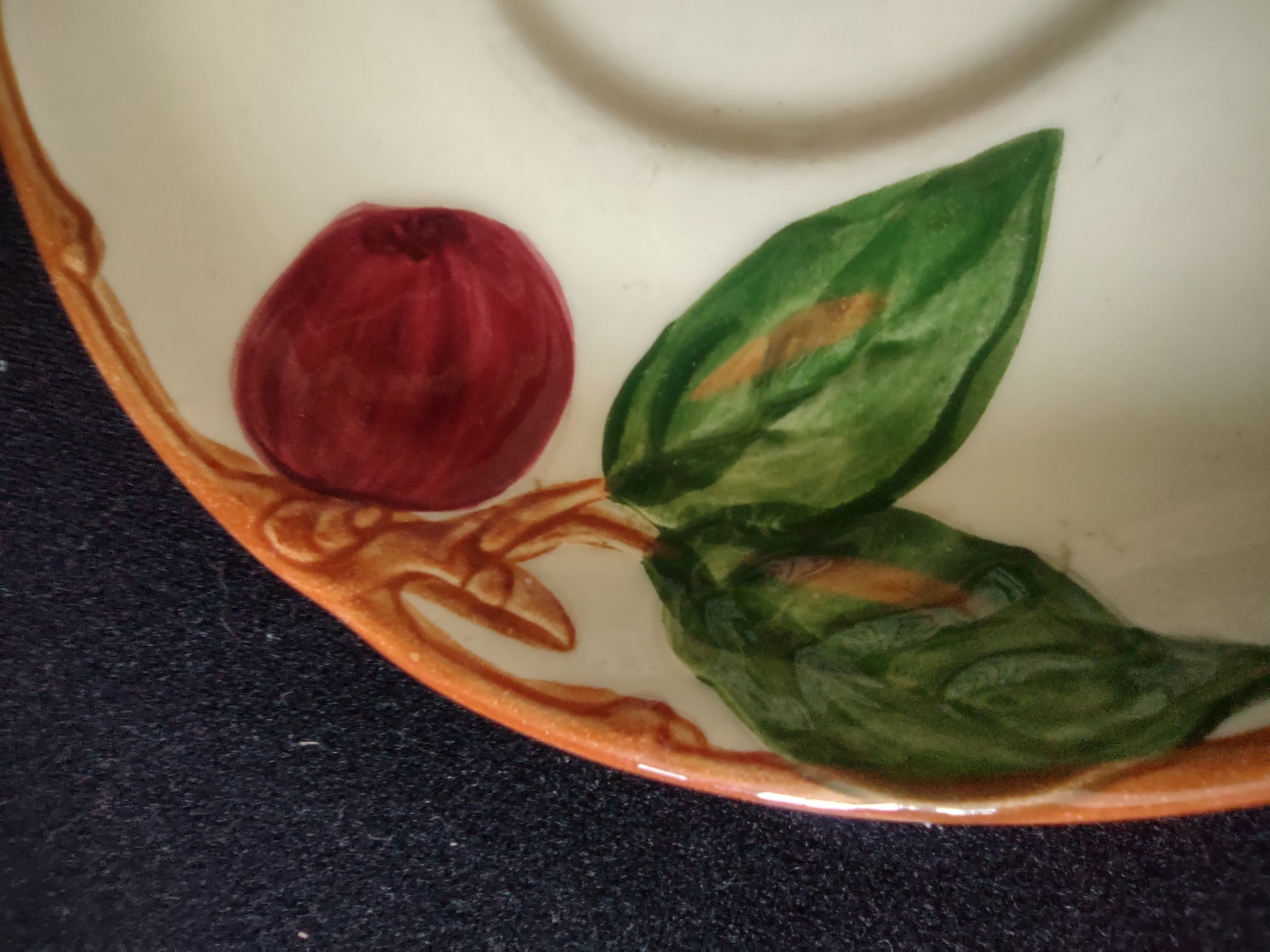 Vintage Franciscan Apple Saucer 6" Made in California Red & Green [6461]