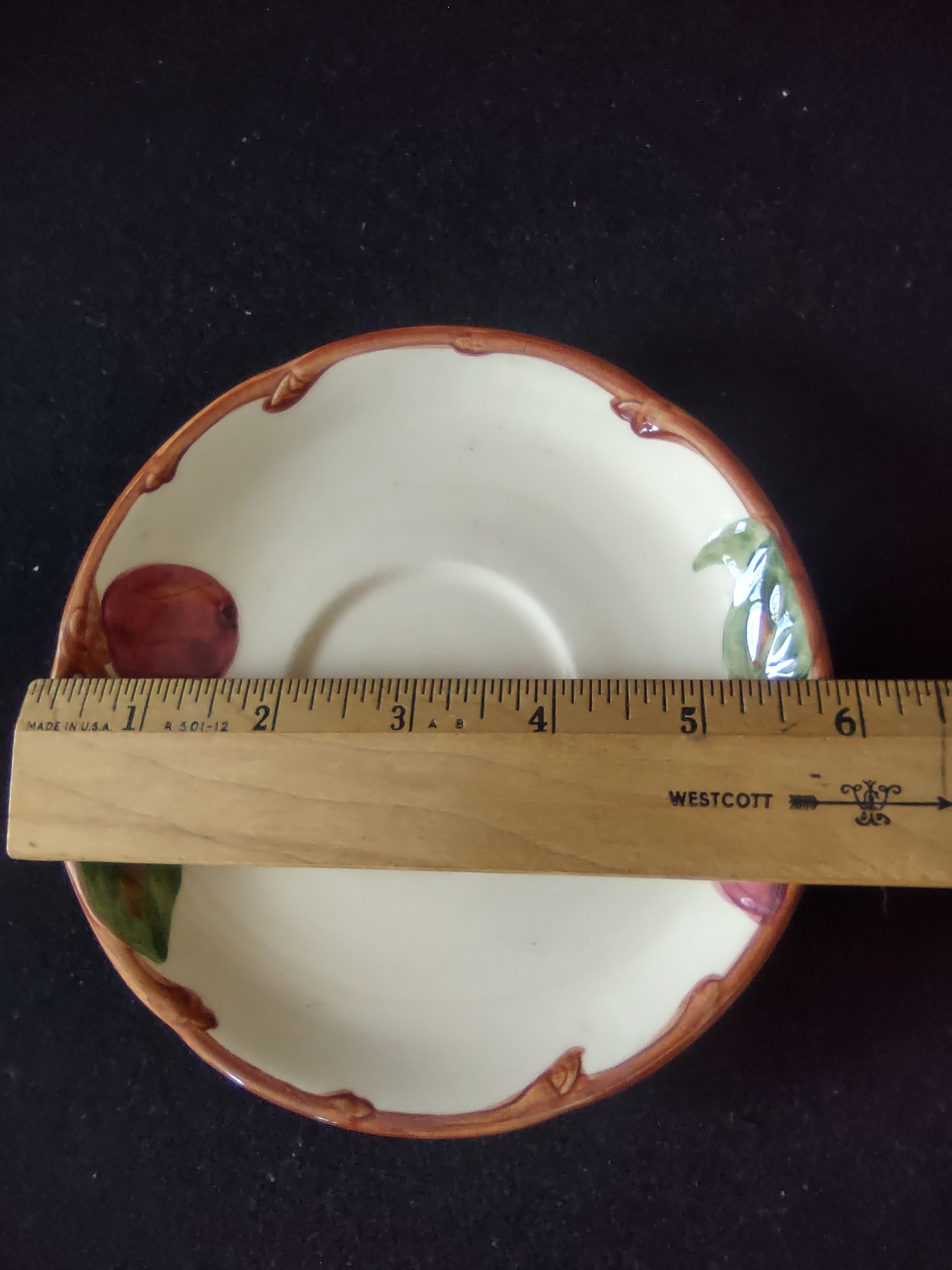 Vintage Franciscan Apple Saucer Red Green Cream California USA [6463]