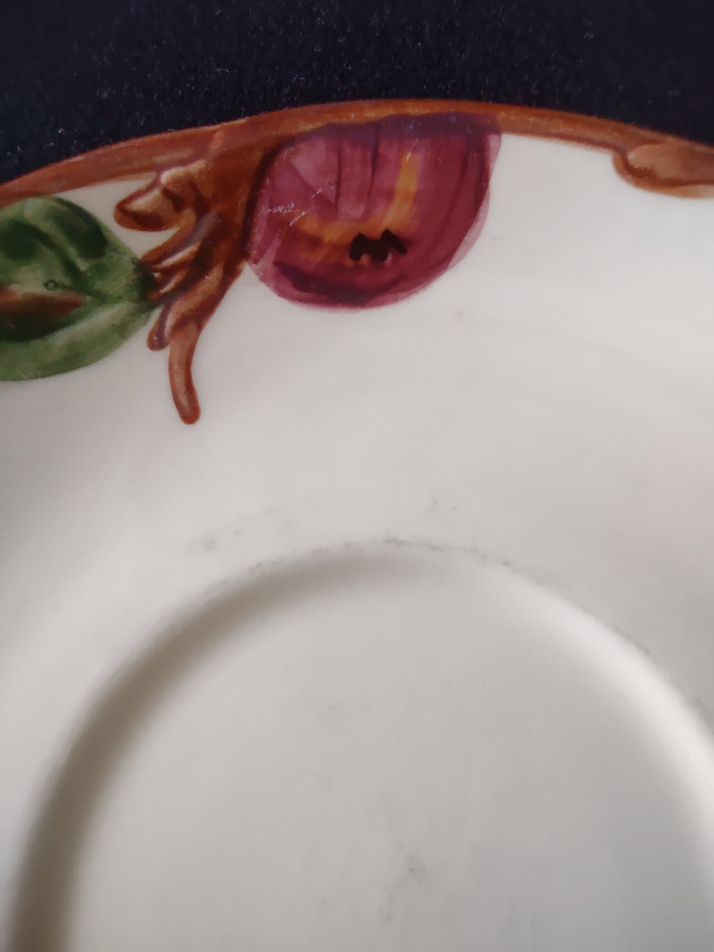 Vintage Franciscan Apple Saucer Red Green Cream California USA [6463]