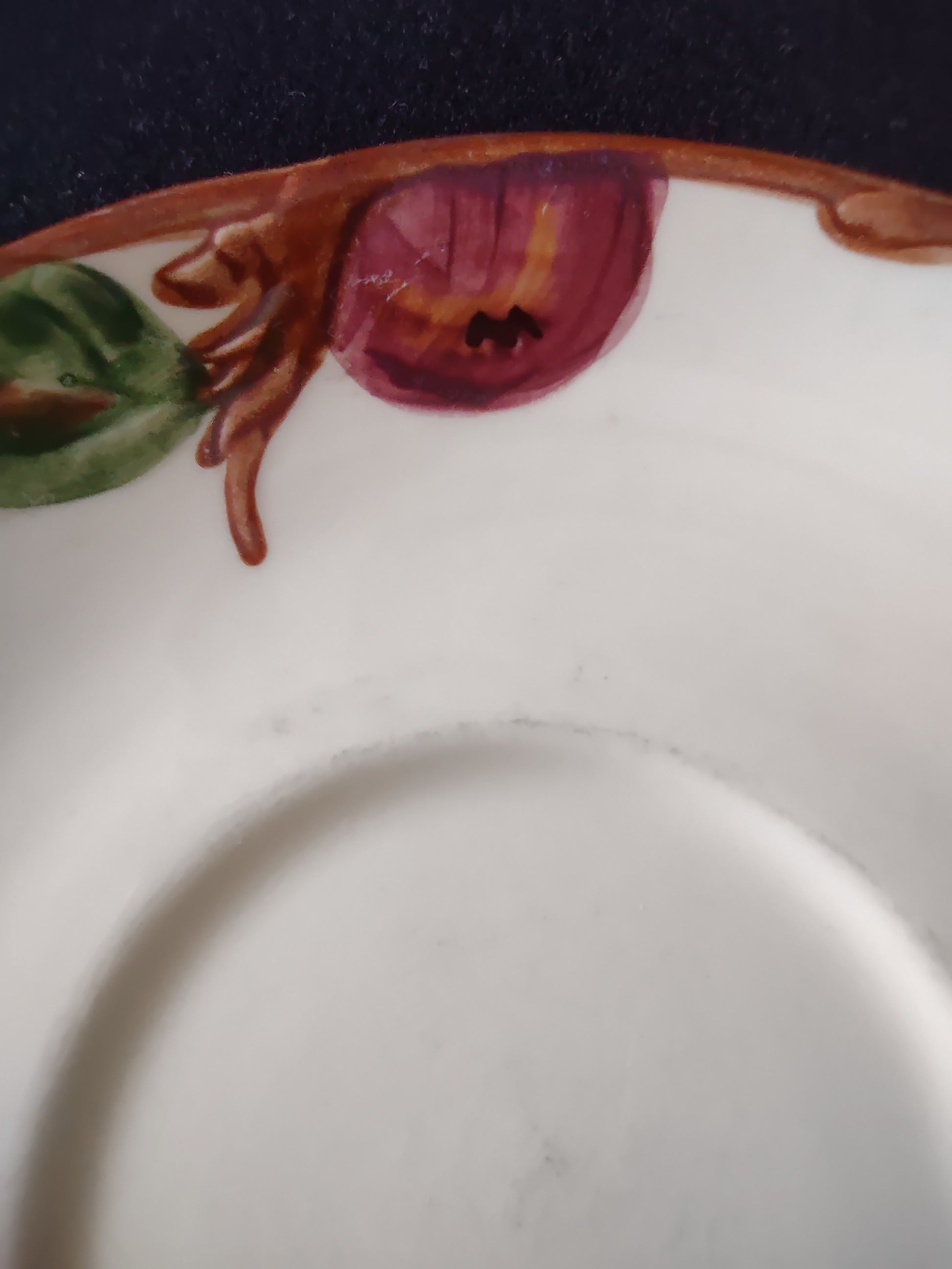 Vintage Franciscan Apple Saucer Red Green Cream California USA [6463]