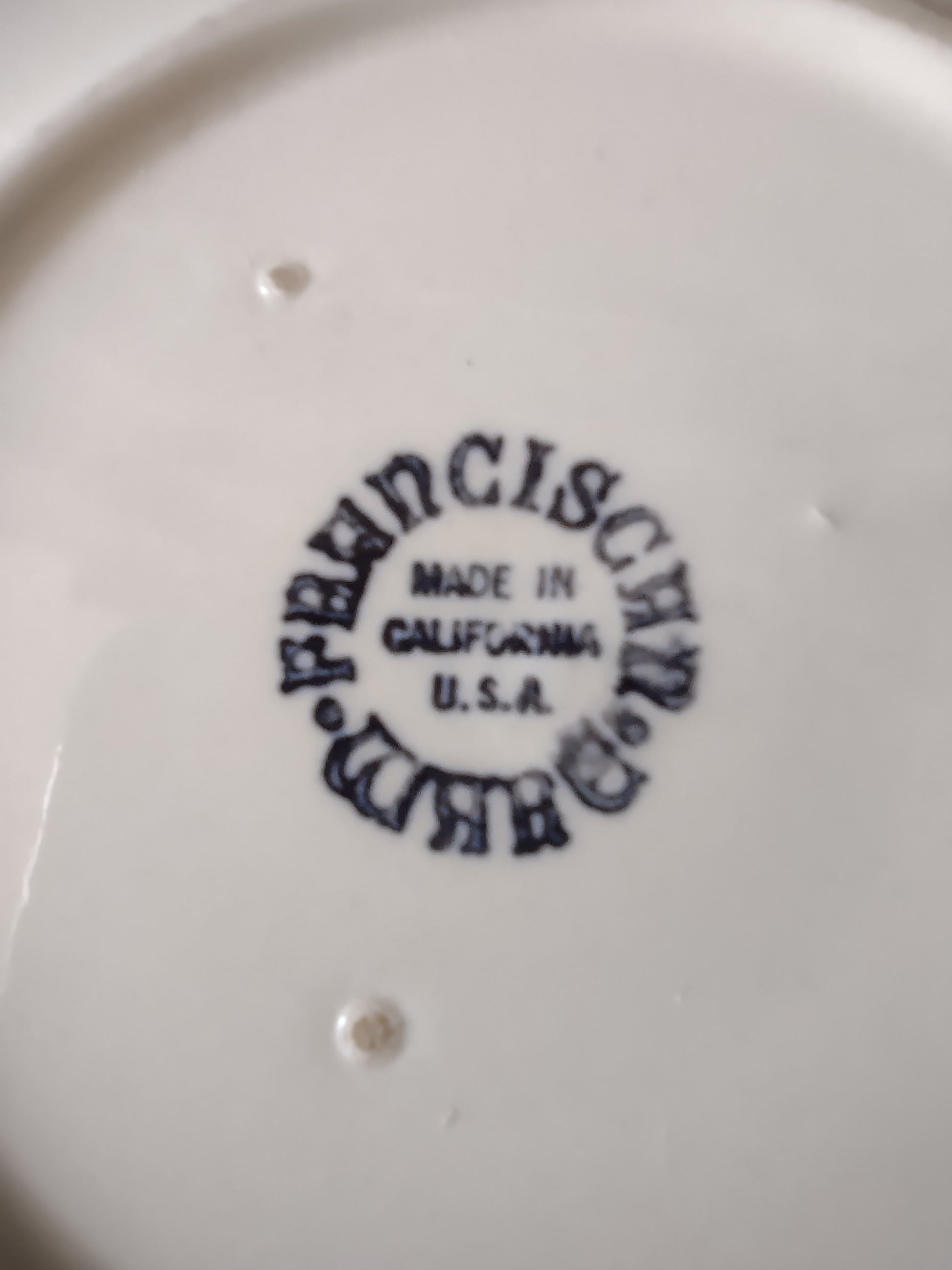 Vintage Franciscan Apple Saucer Red Green Cream California USA [6463]