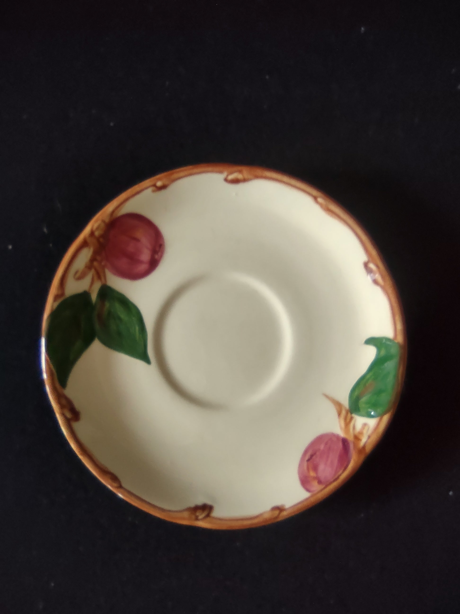 Vintage Franciscan Apple Saucer Red Cream California USA [6464]