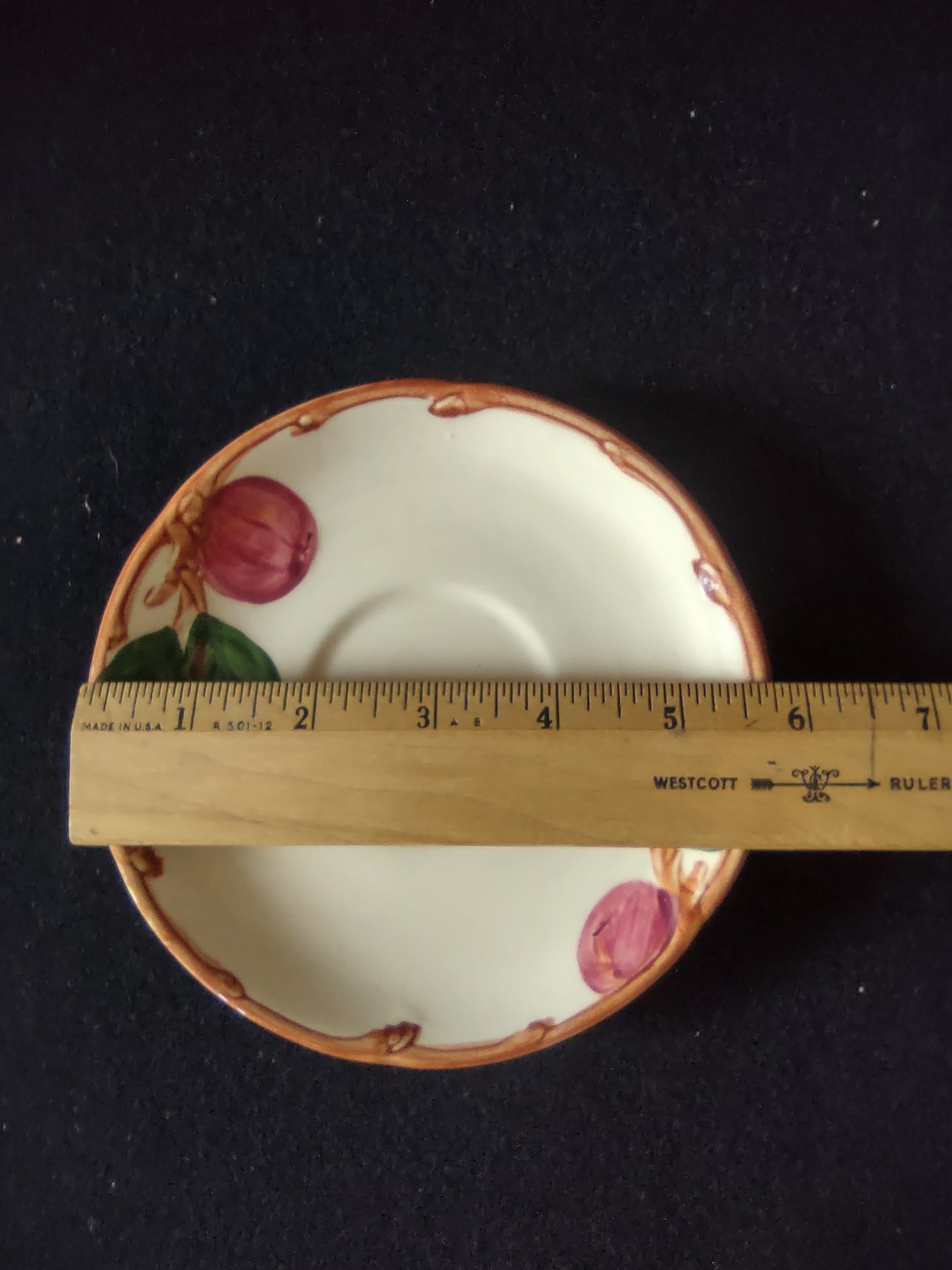 Vintage Franciscan Apple Saucer Red Cream California USA [6464]