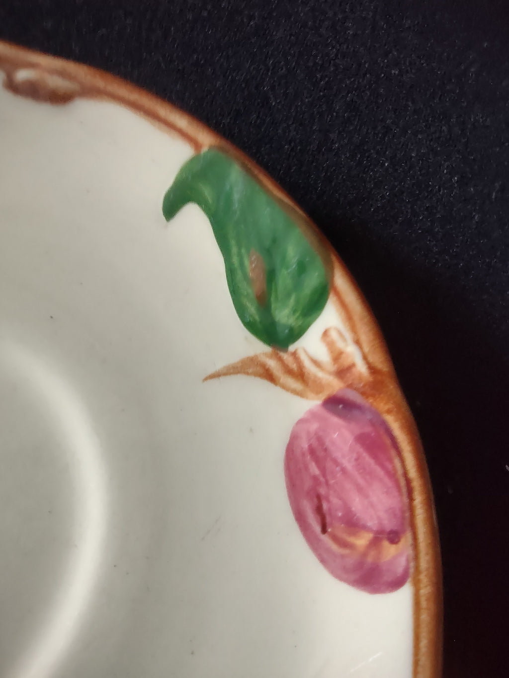 Vintage Franciscan Apple Saucer Red Cream California USA [6464]