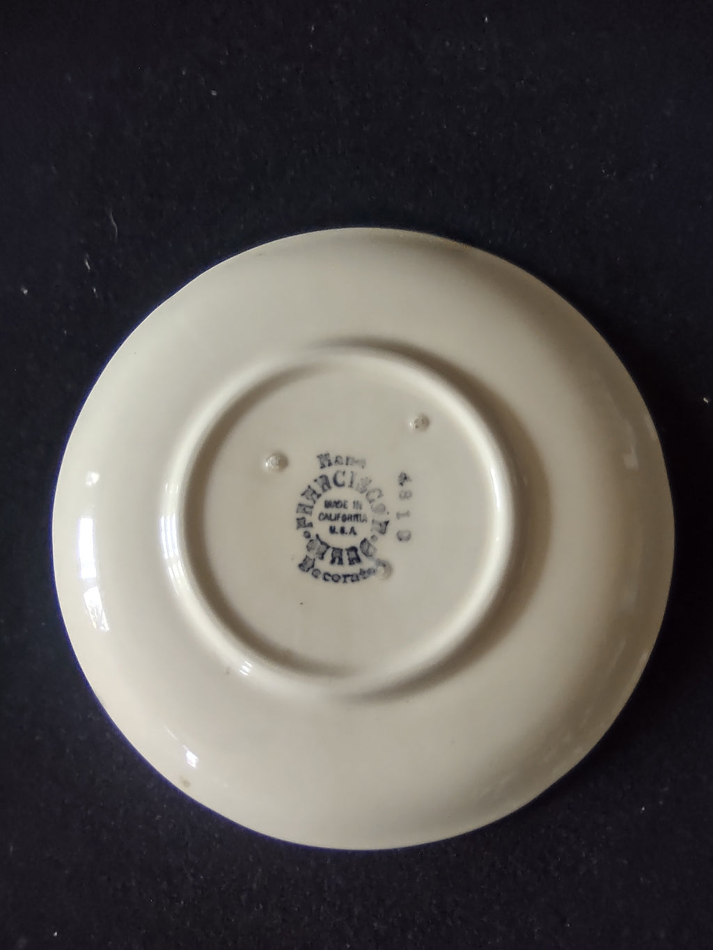Vintage Franciscan Apple Saucer Red Cream California USA [6464]