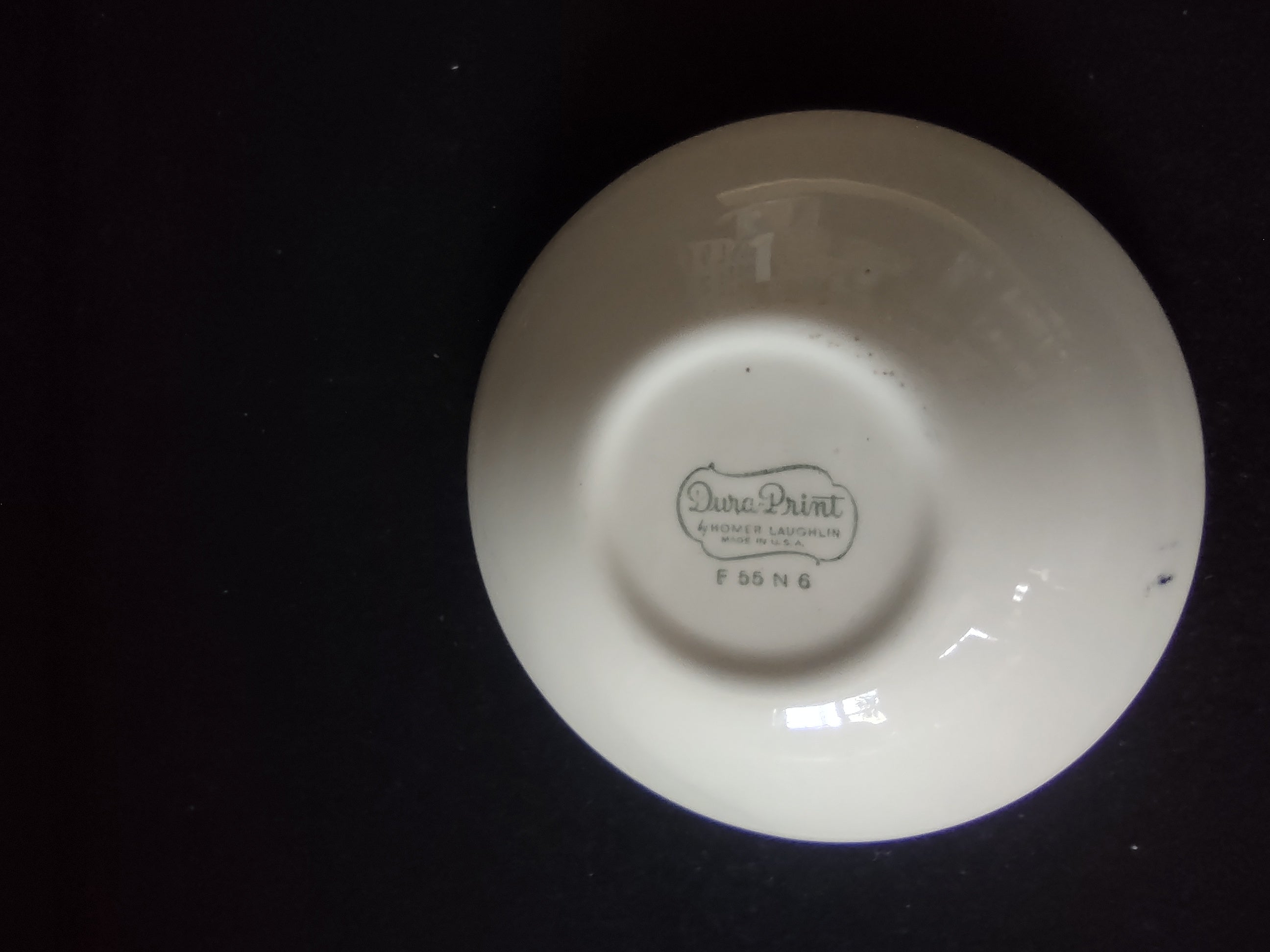 Vintage Homer Laughlin Dura-Print Atomic Starburst Berry Bowl Black Teal [6477]