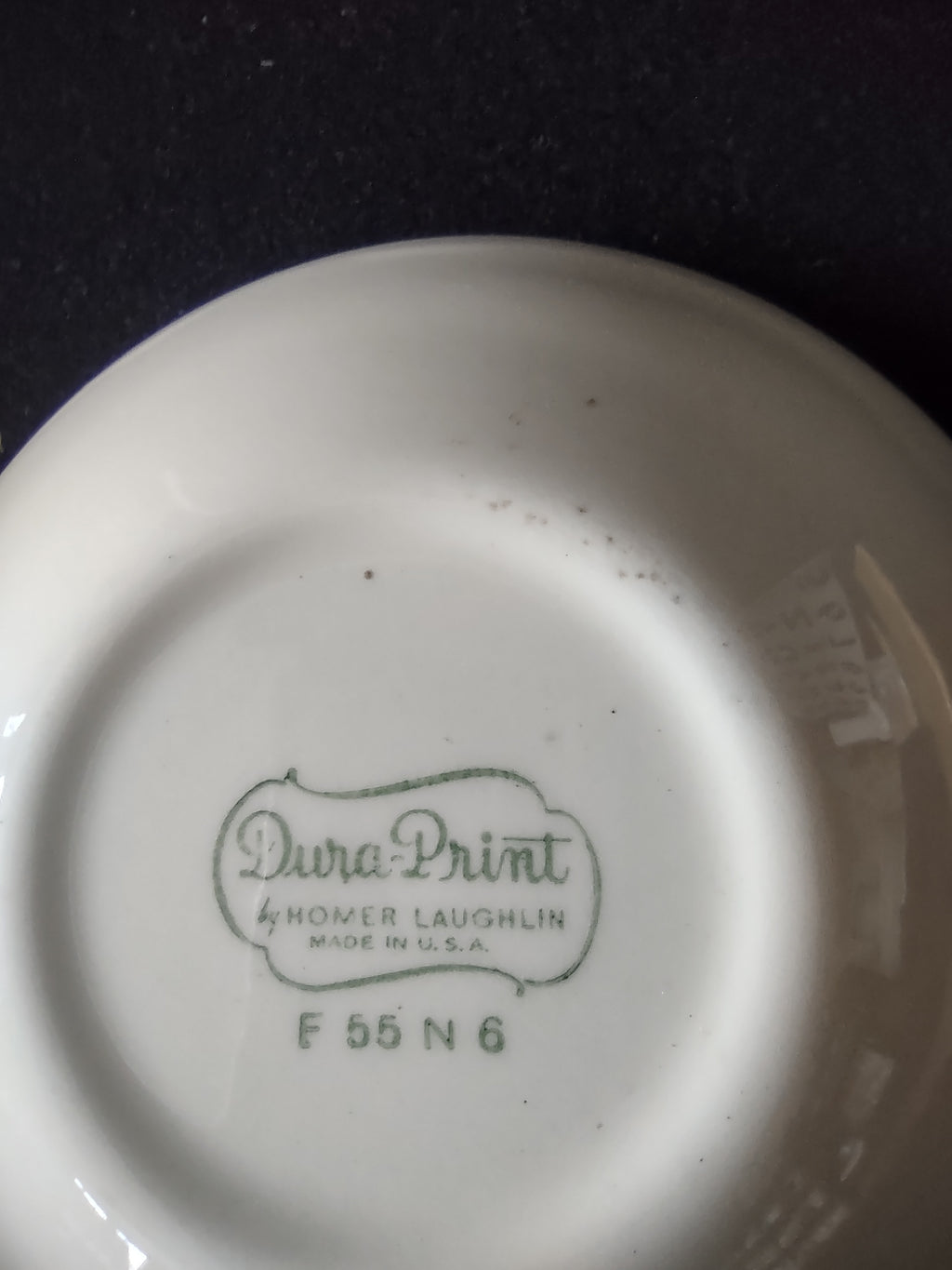 Vintage Homer Laughlin Dura-Print Atomic Starburst Berry Bowl Black Teal [6477]