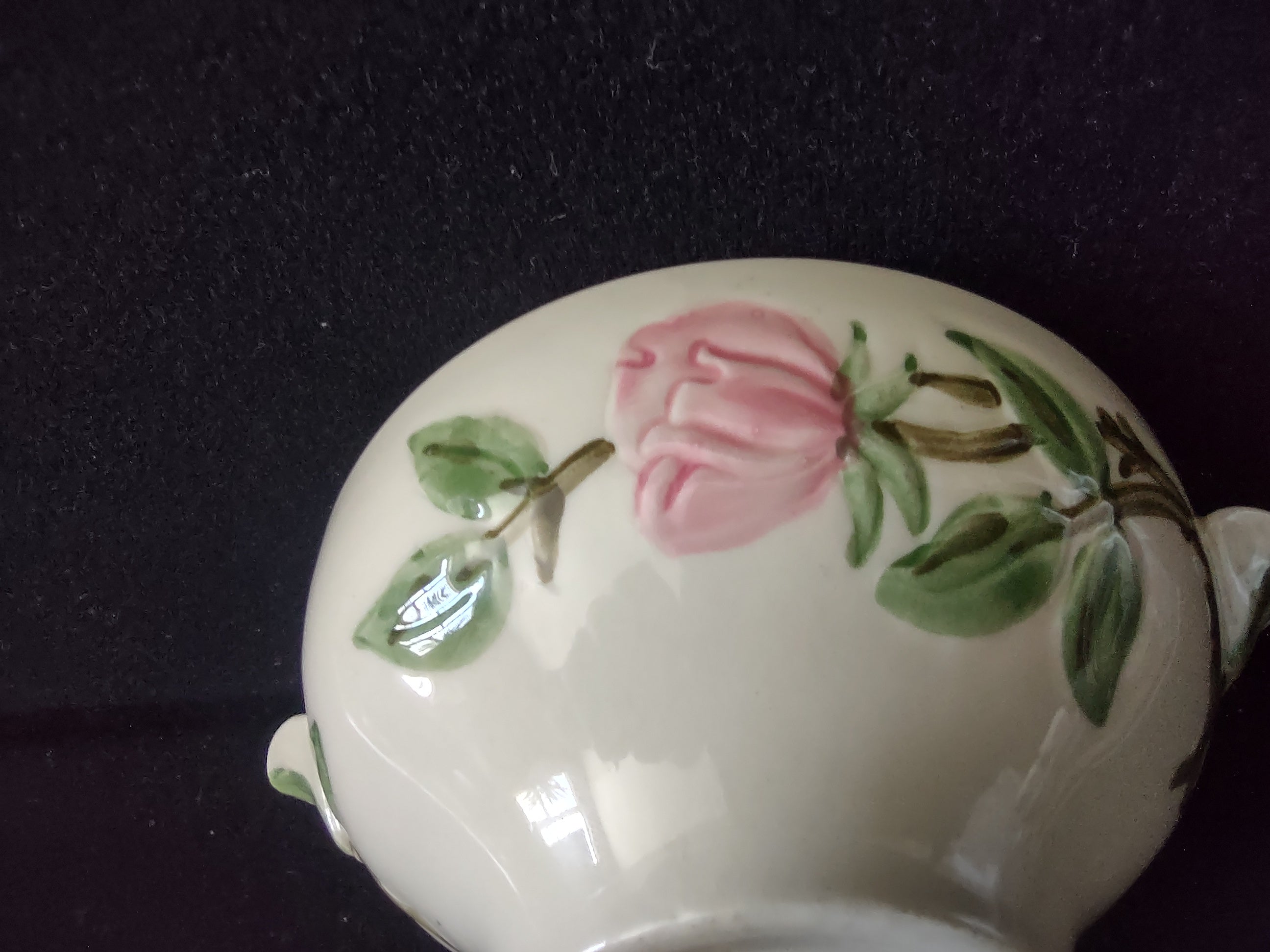 Vintage Franciscan Desert Rose Cream Soup Bowl Tab Handles USA [6486]