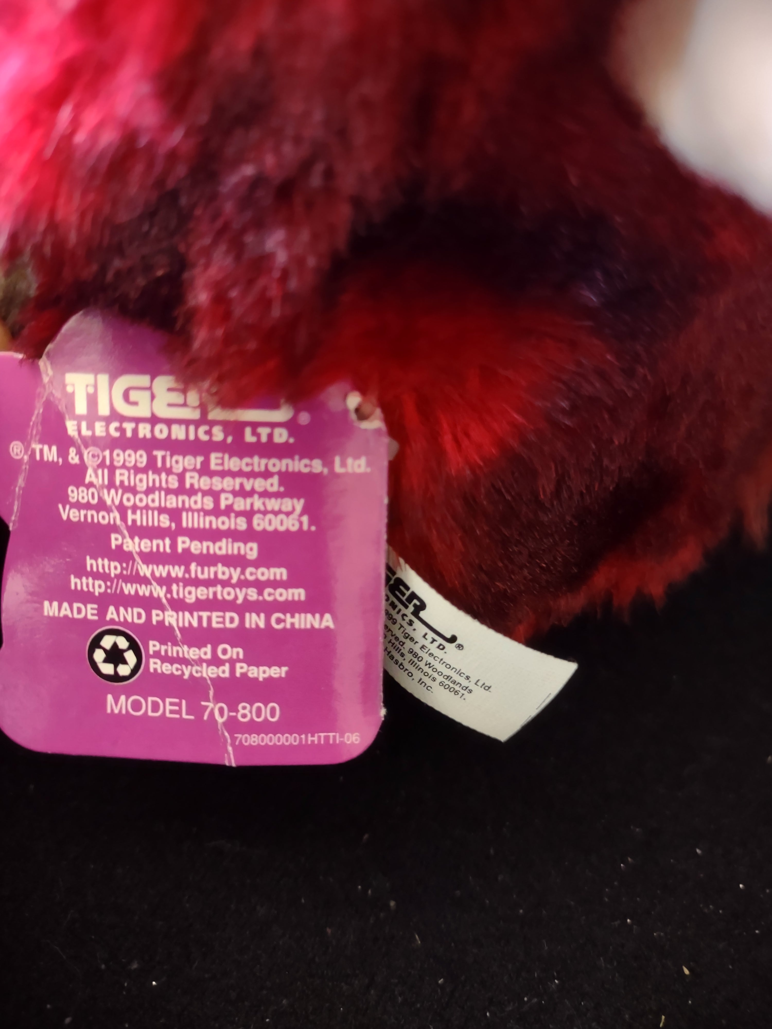 Vintage Red Wolf Furby Tiger Electronics Works 1998 Model 70-800 [6492]