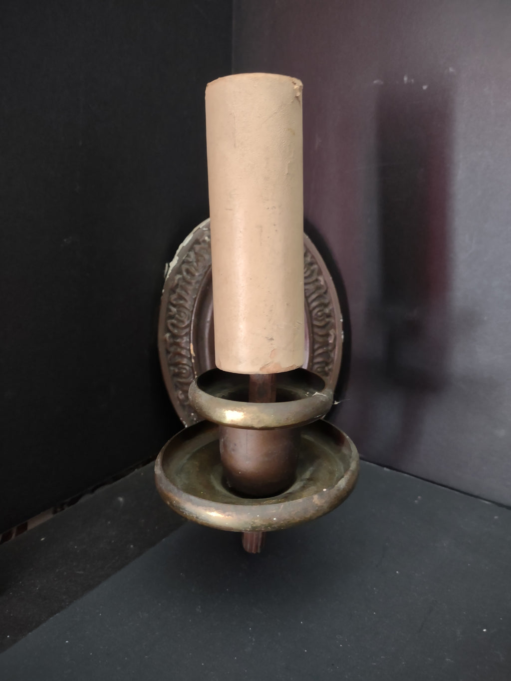 Vintage Brass Bronze Single Arm Wall Sconce Candle Light Fixture [6493]
