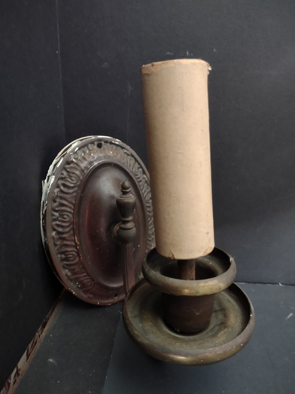 Vintage Brass Bronze Single Arm Wall Sconce Candle Light Fixture [6493]