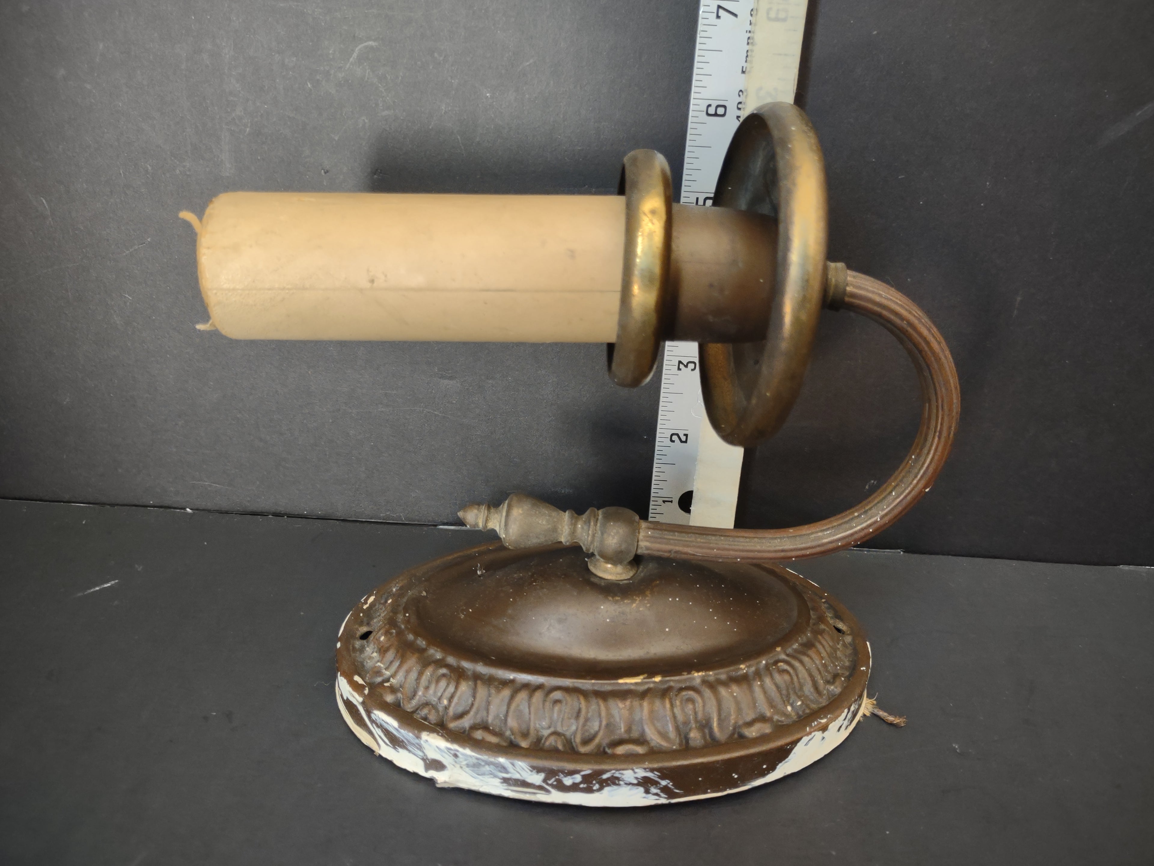 Vintage Brass Bronze Single Arm Wall Sconce Candle Light Fixture [6493]