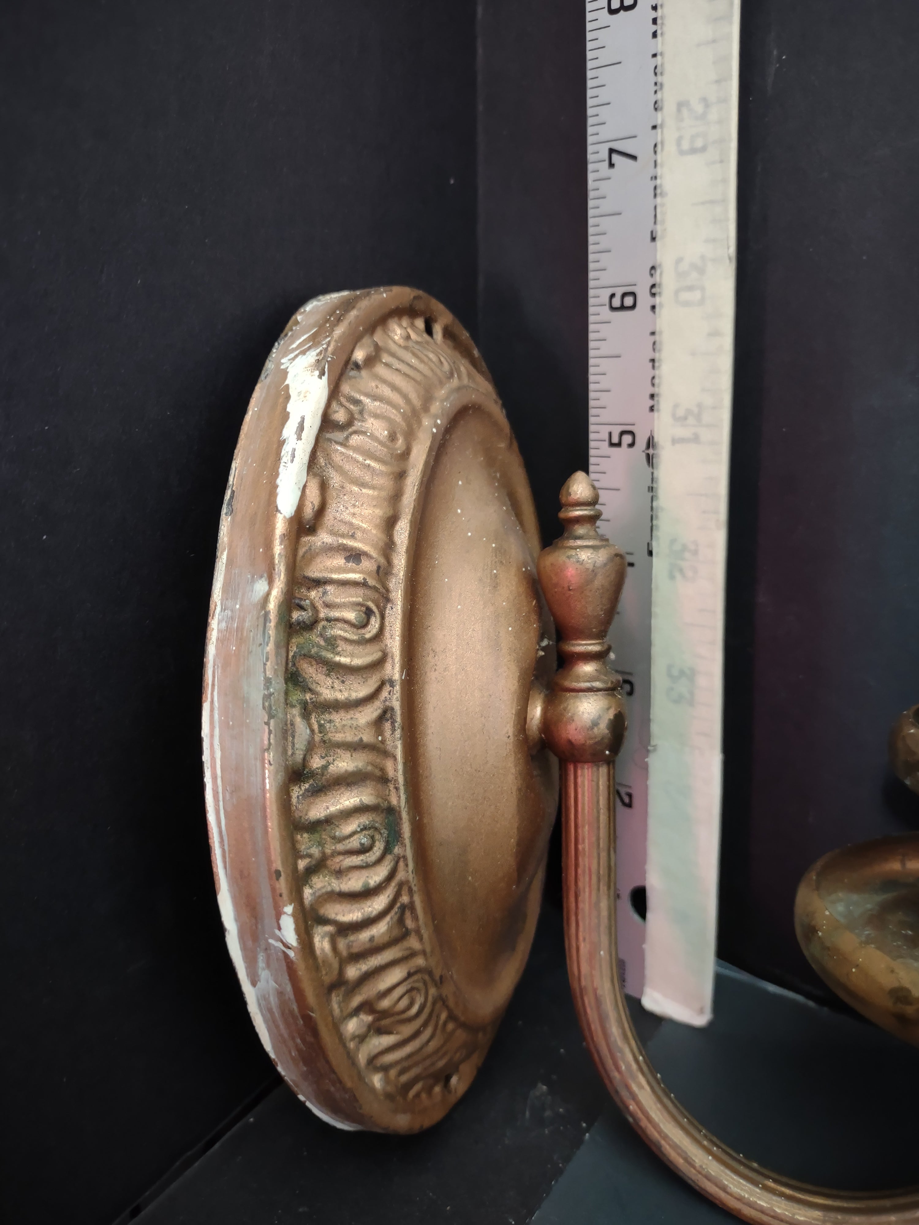 Vintage Brass Bronze Single Arm Wall Sconce Candle Light Fixture [6494]
