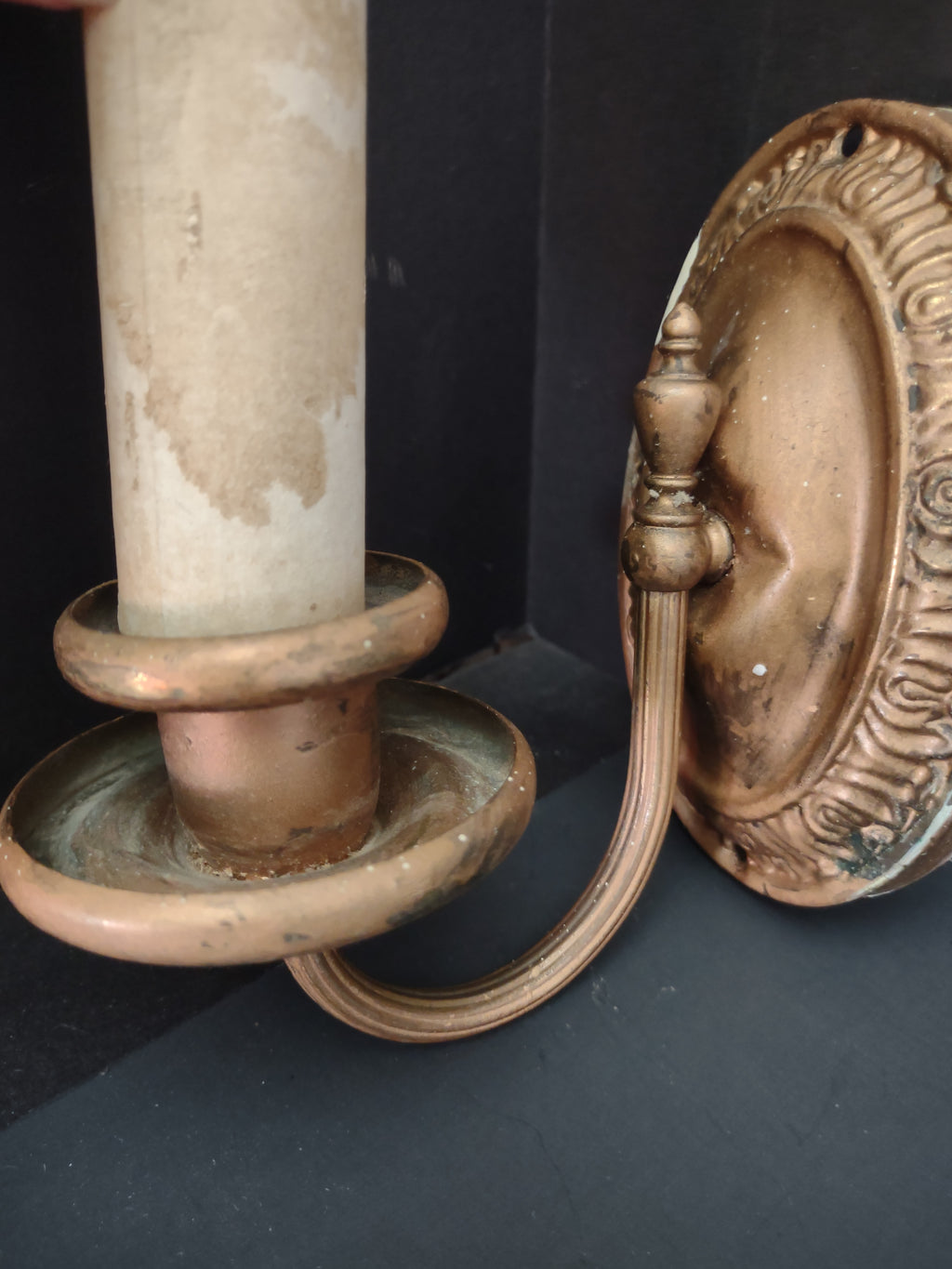 Vintage Brass Bronze Single Arm Wall Sconce Candle Light Fixture [6494]