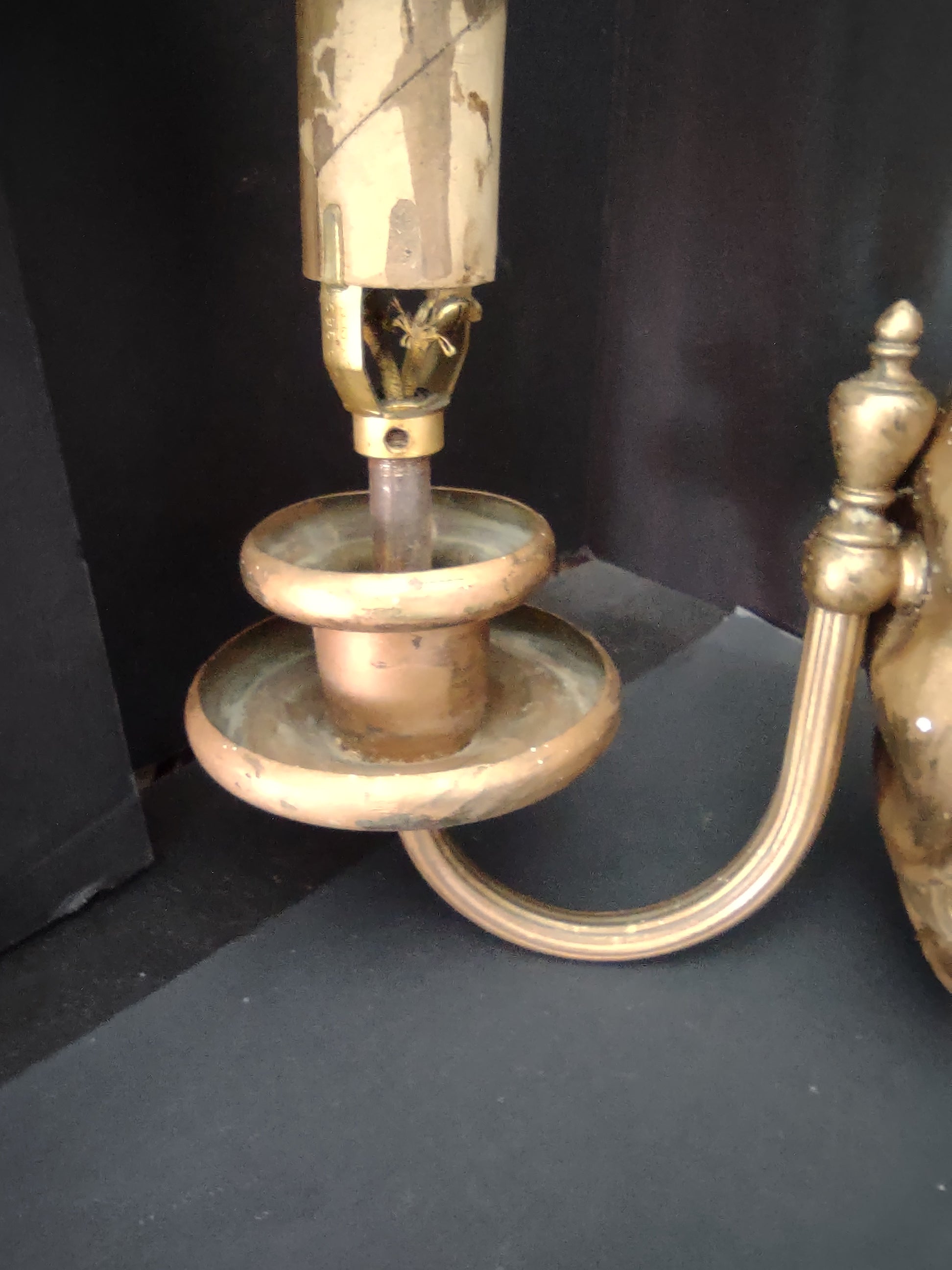Vintage Brass Bronze Single Arm Wall Sconce Candle Light Fixture [6494]
