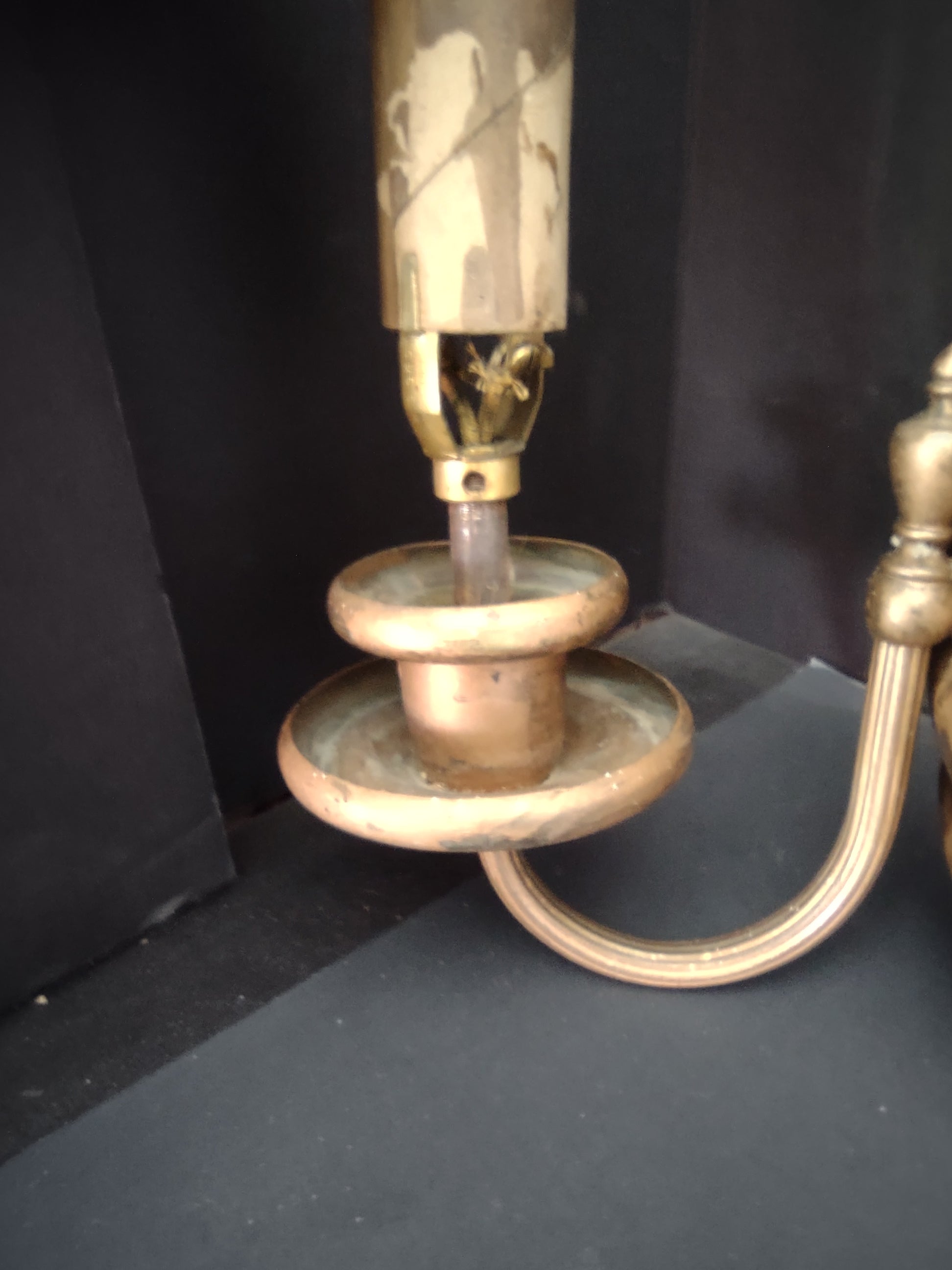 Vintage Brass Bronze Single Arm Wall Sconce Candle Light Fixture [6494]