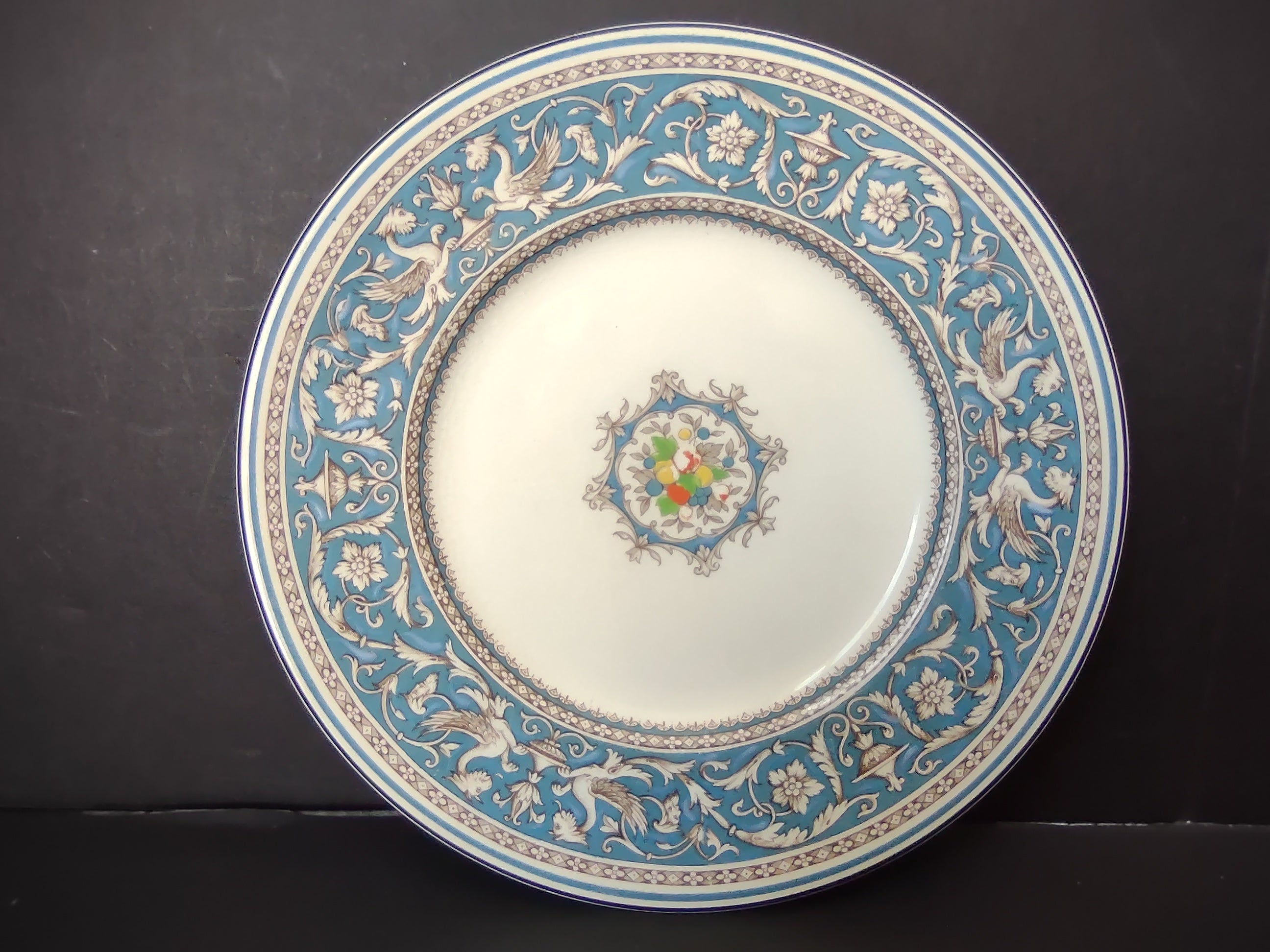 Vintage Spode Copeland's China Blue Embossed Floral Plate[6485]