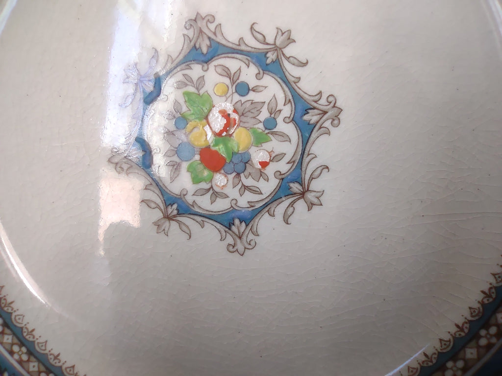 Vintage Spode Copeland's China Blue Embossed Floral Plate[6485]