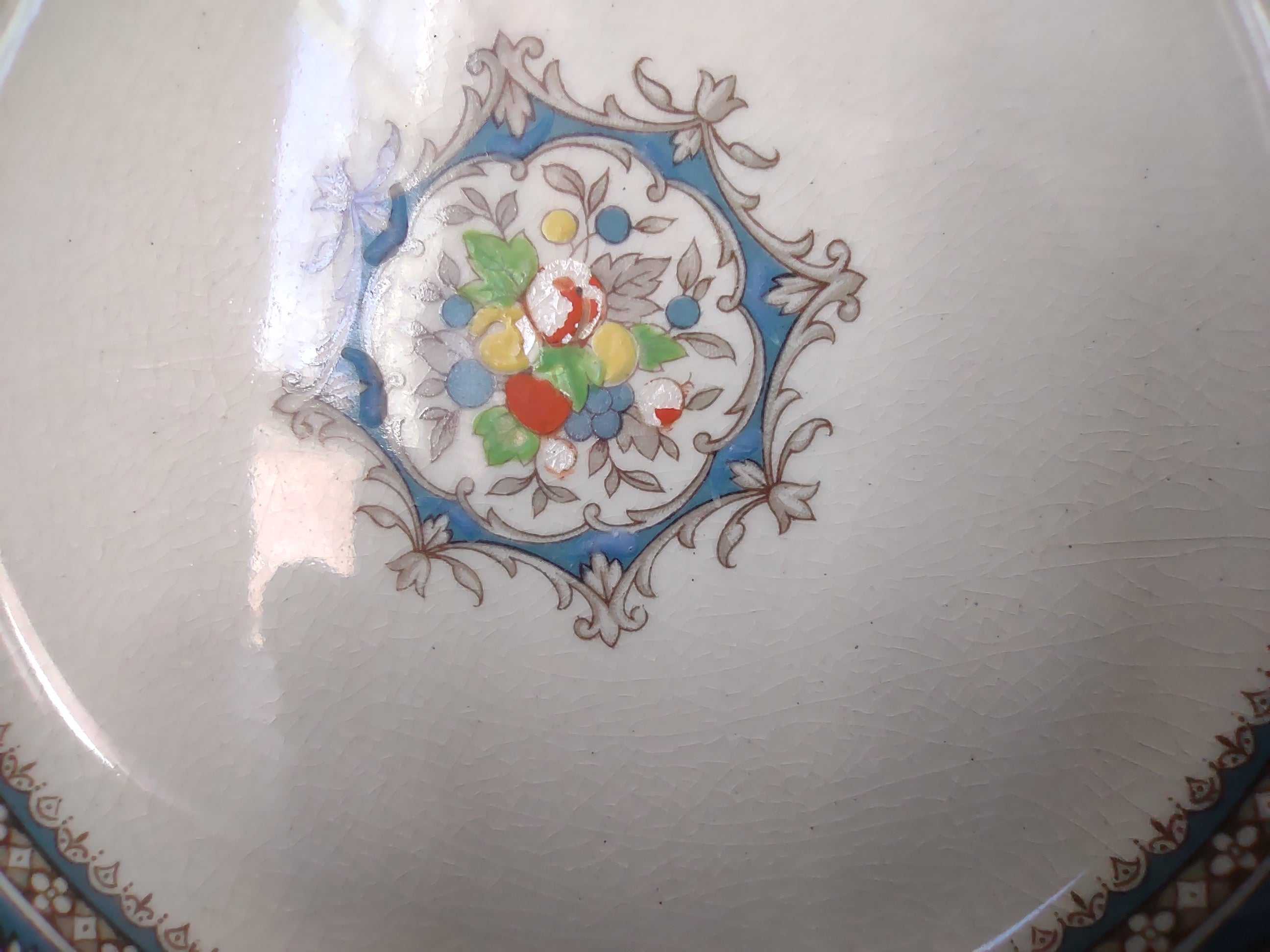 Vintage Spode Copeland's China Blue Embossed Floral Plate[6485]