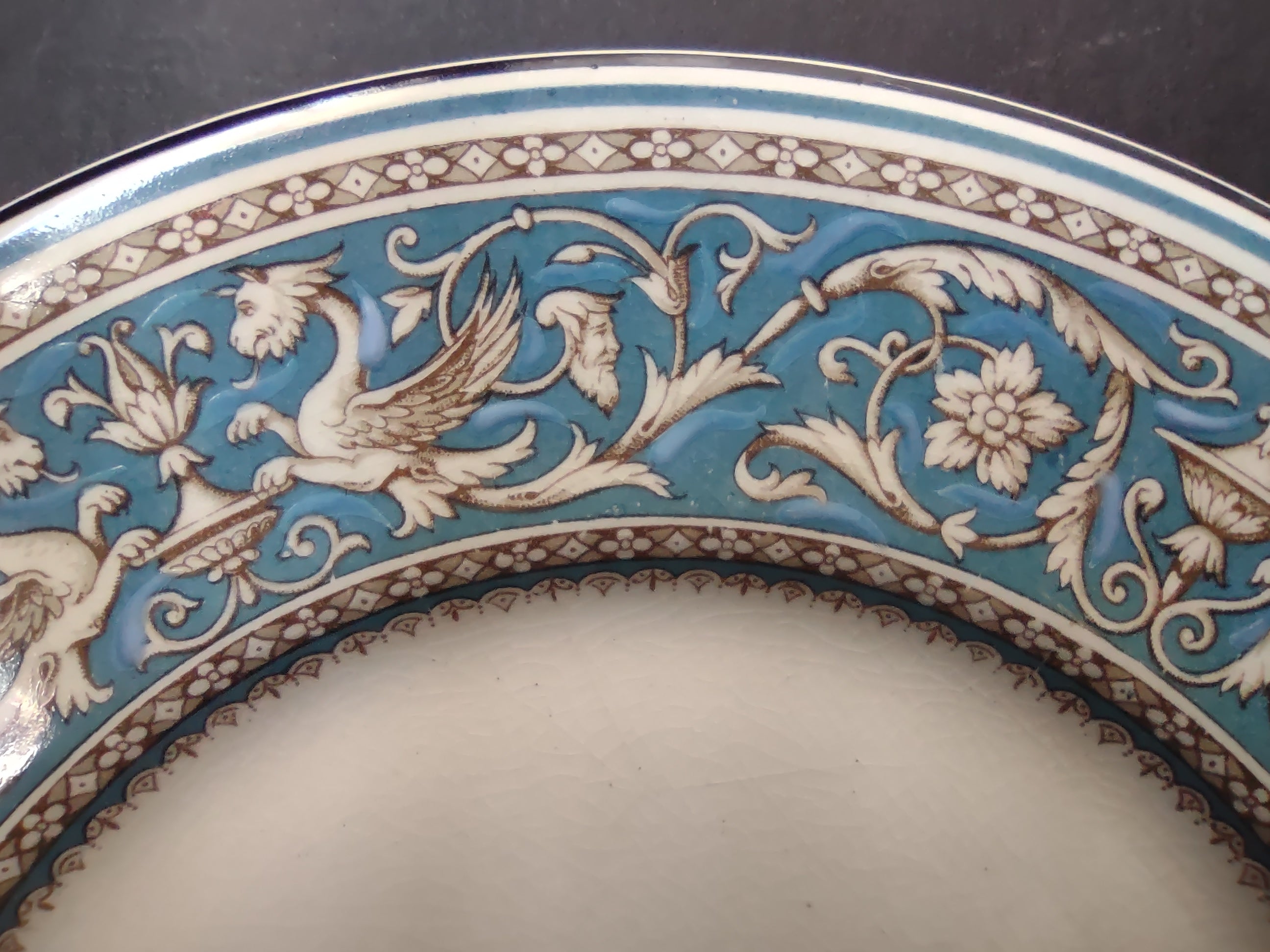 Vintage Spode Copeland's China Blue Embossed Floral Plate[6485]