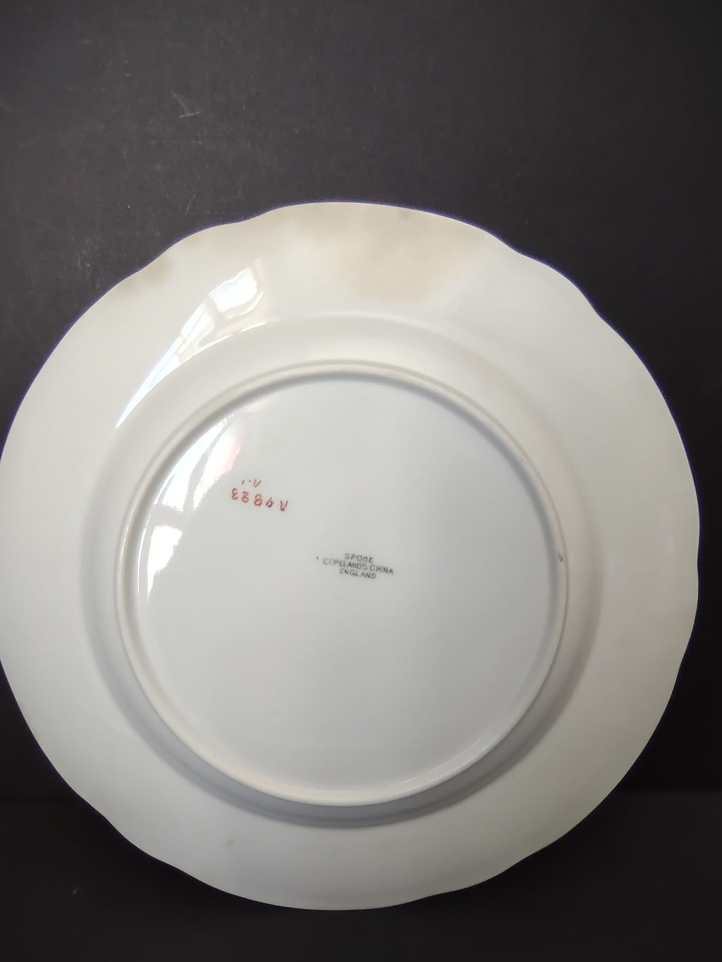 Vintage Spode Copeland's China Grape Berry Leaf Plates Set of 3 HEAVY Crazing [6497]