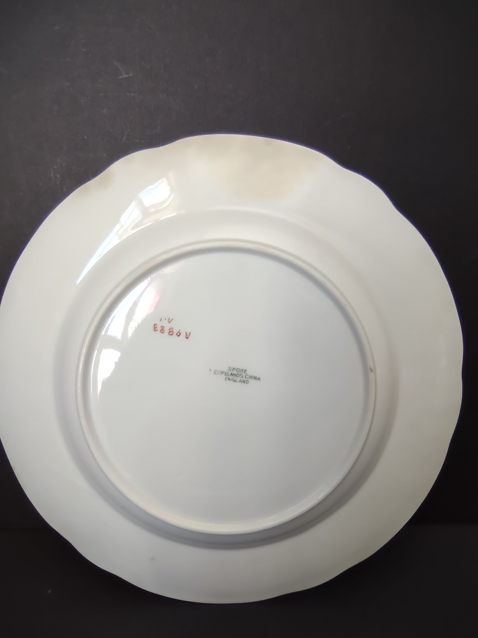 Vintage Spode Copeland's China Grape Berry Leaf Plates Set of 3 HEAVY Crazing [6497]