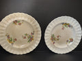 Vintage Spode Copeland's China Wicker Lane Floral Plates Set of 2 Crazing Stains[6498]