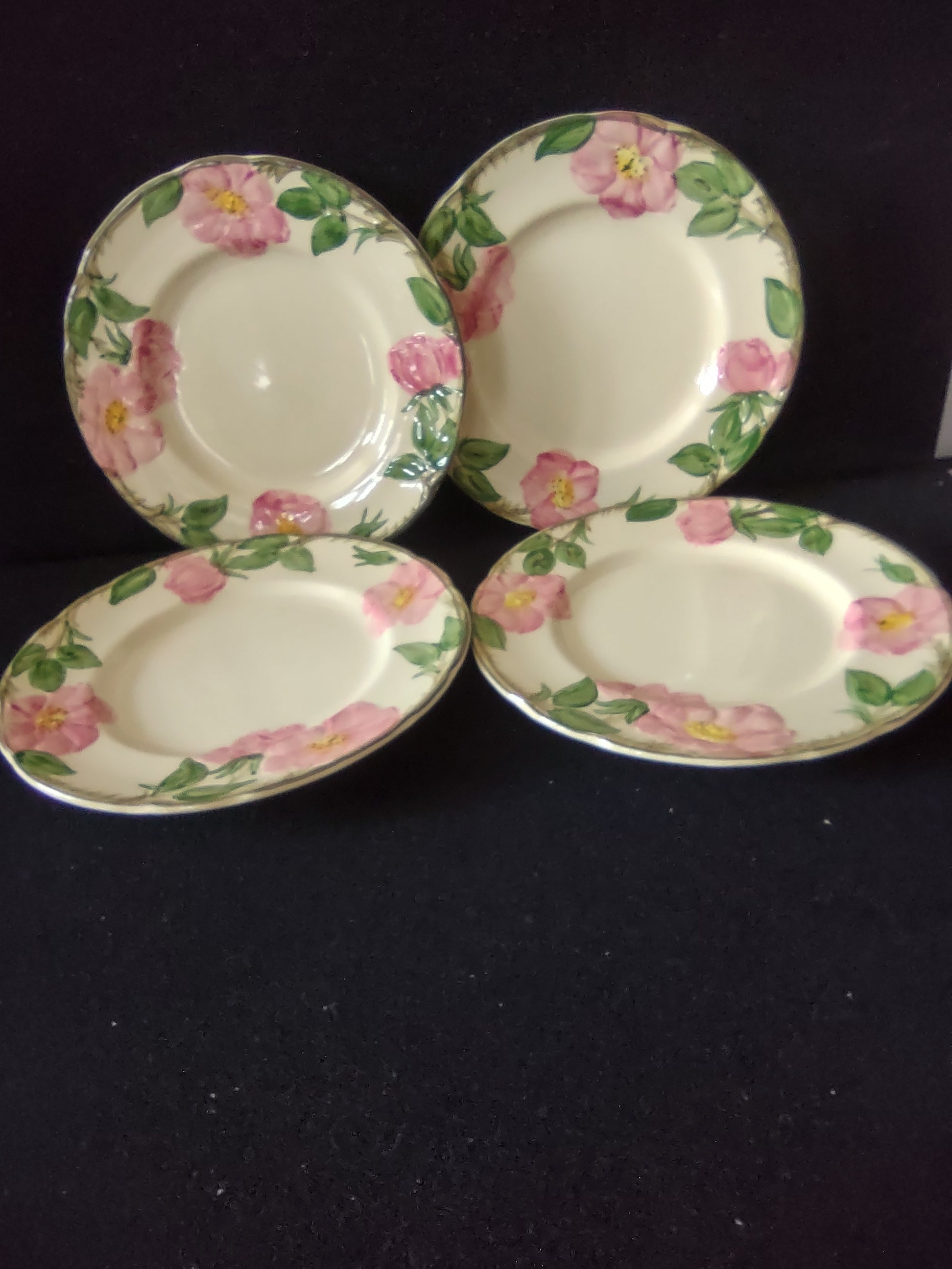 Vintage Franciscan Desert Rose Salad Plates 8 Inch Set of 4 Earthenware USA [6500]