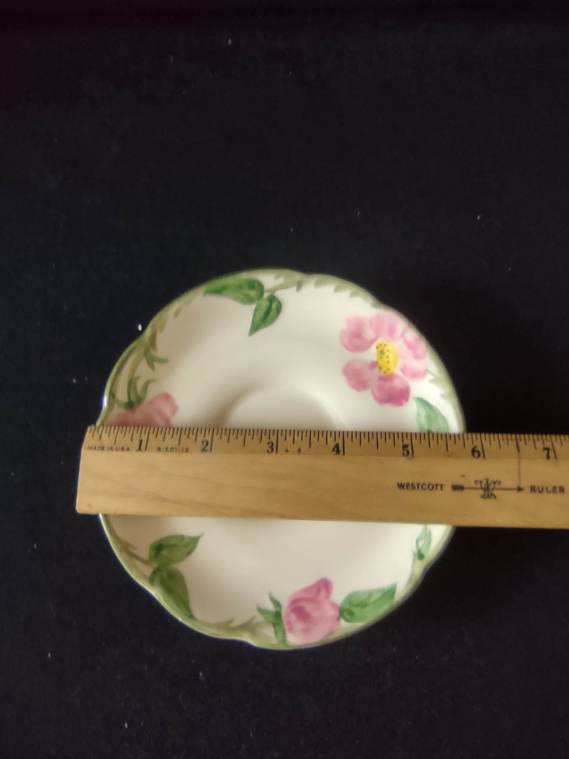 Vintage Franciscan Desert Rose Saucer Pink Floral Green USA 6" [6501]