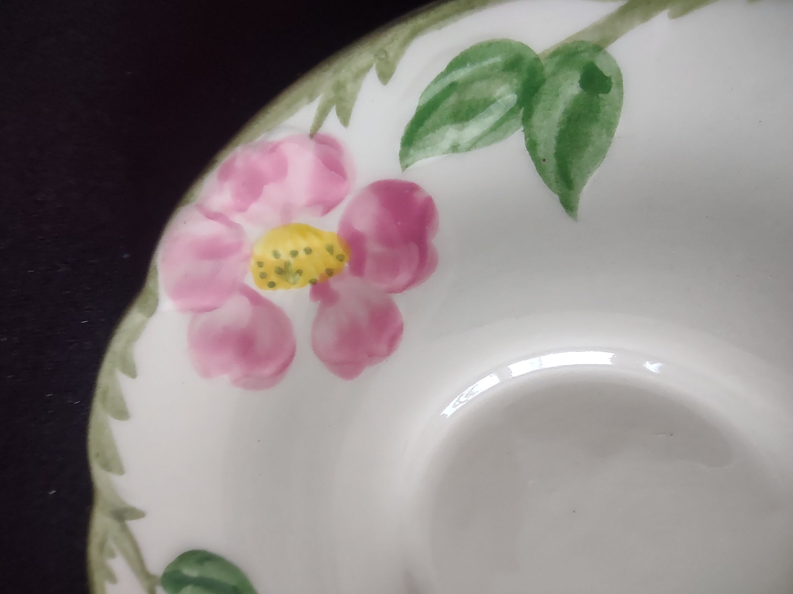 Vintage Franciscan Desert Rose Saucer Pink Floral Green USA 6" [6501]