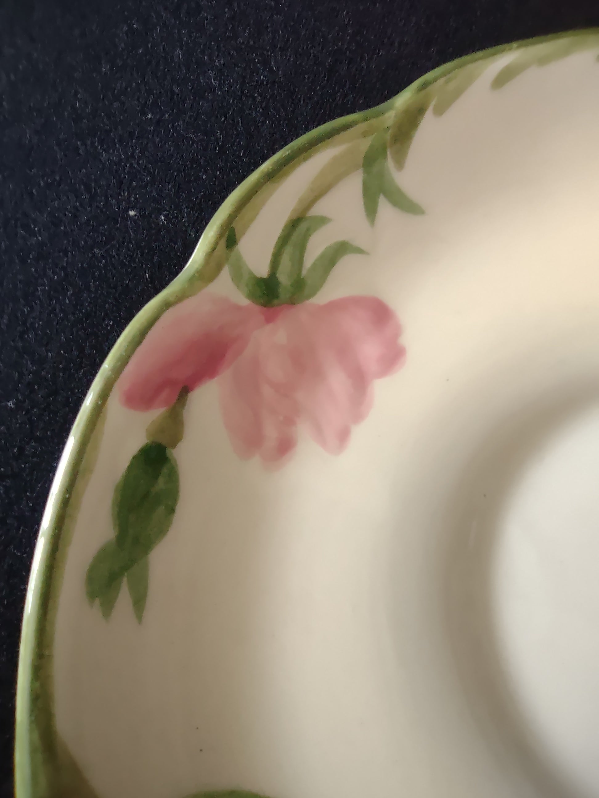 Vintage Franciscan Desert Rose Saucer Pink Floral Green USA 6" [6501]