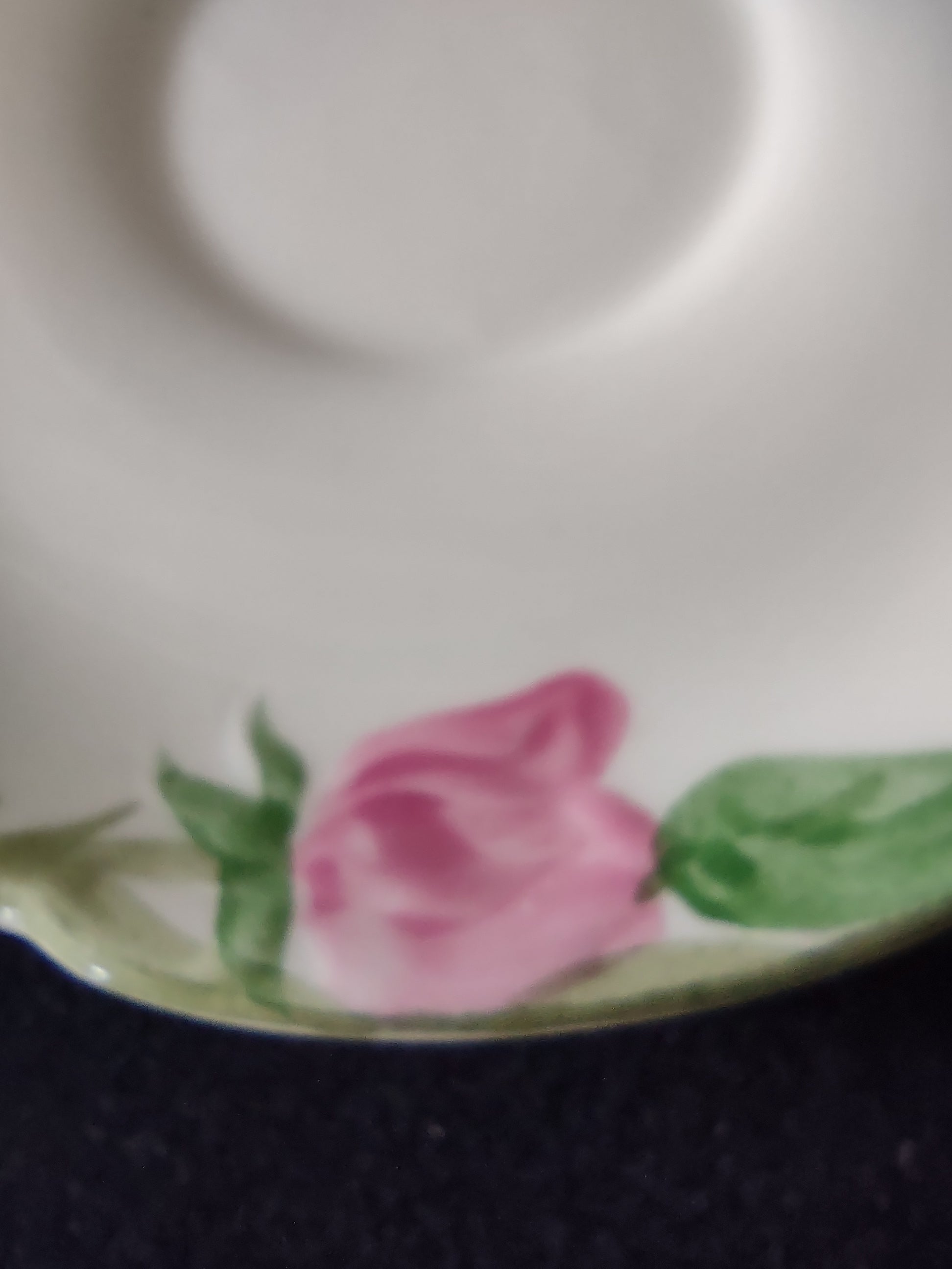 Vintage Franciscan Desert Rose Saucer Pink Floral Green USA 6" [6501]