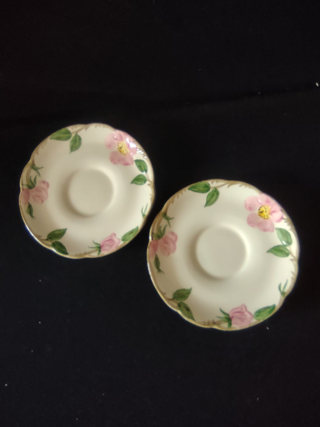 Vintage Franciscan Desert Rose Saucer Pink Floral California USA Set of 2 [6502]