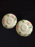 Vintage Franciscan Desert Rose Saucer Pink Floral California USA Set of 2 [6502]