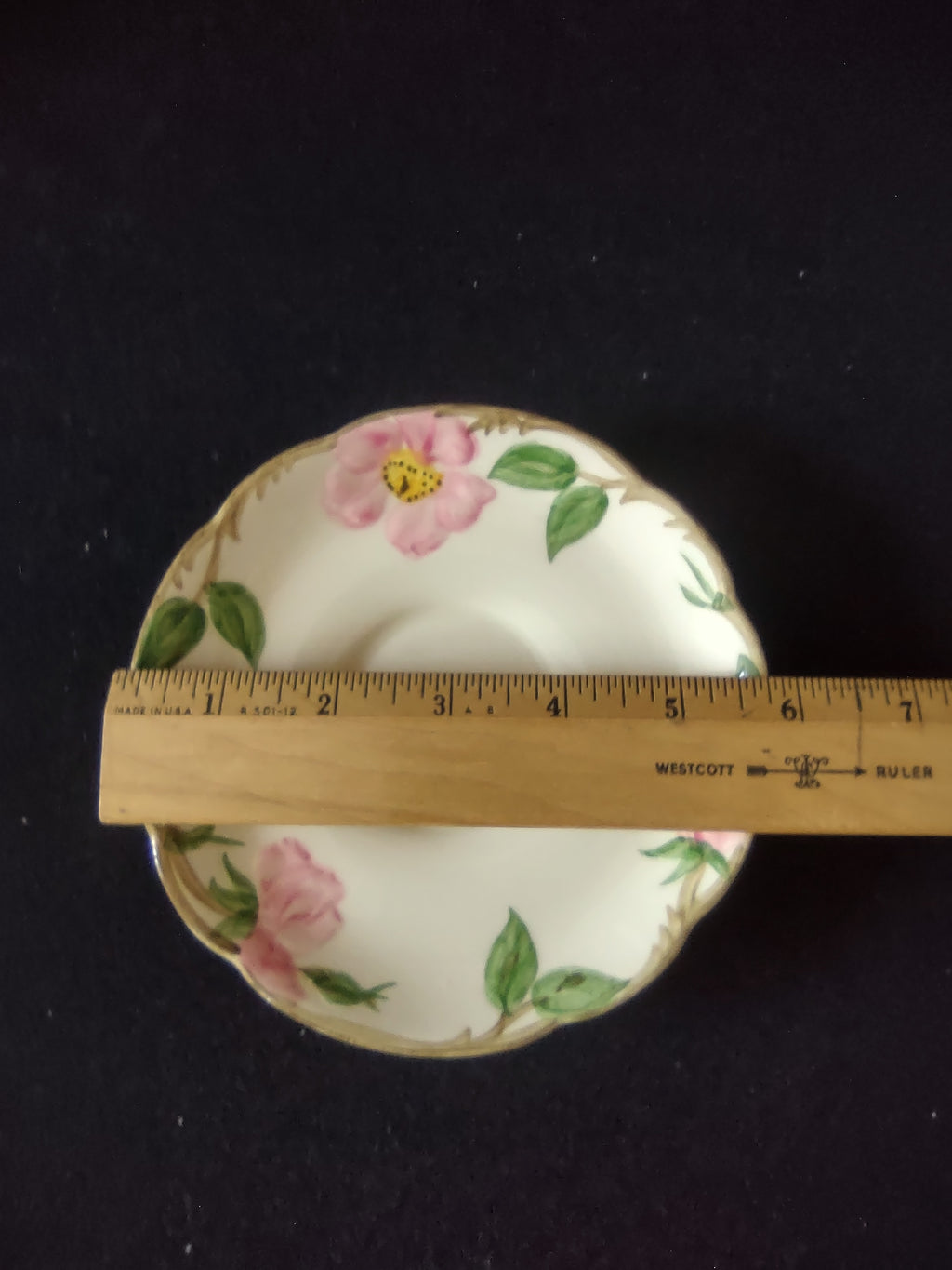 Vintage Franciscan Desert Rose Saucer Pink Floral California USA Set of 2 [6502]