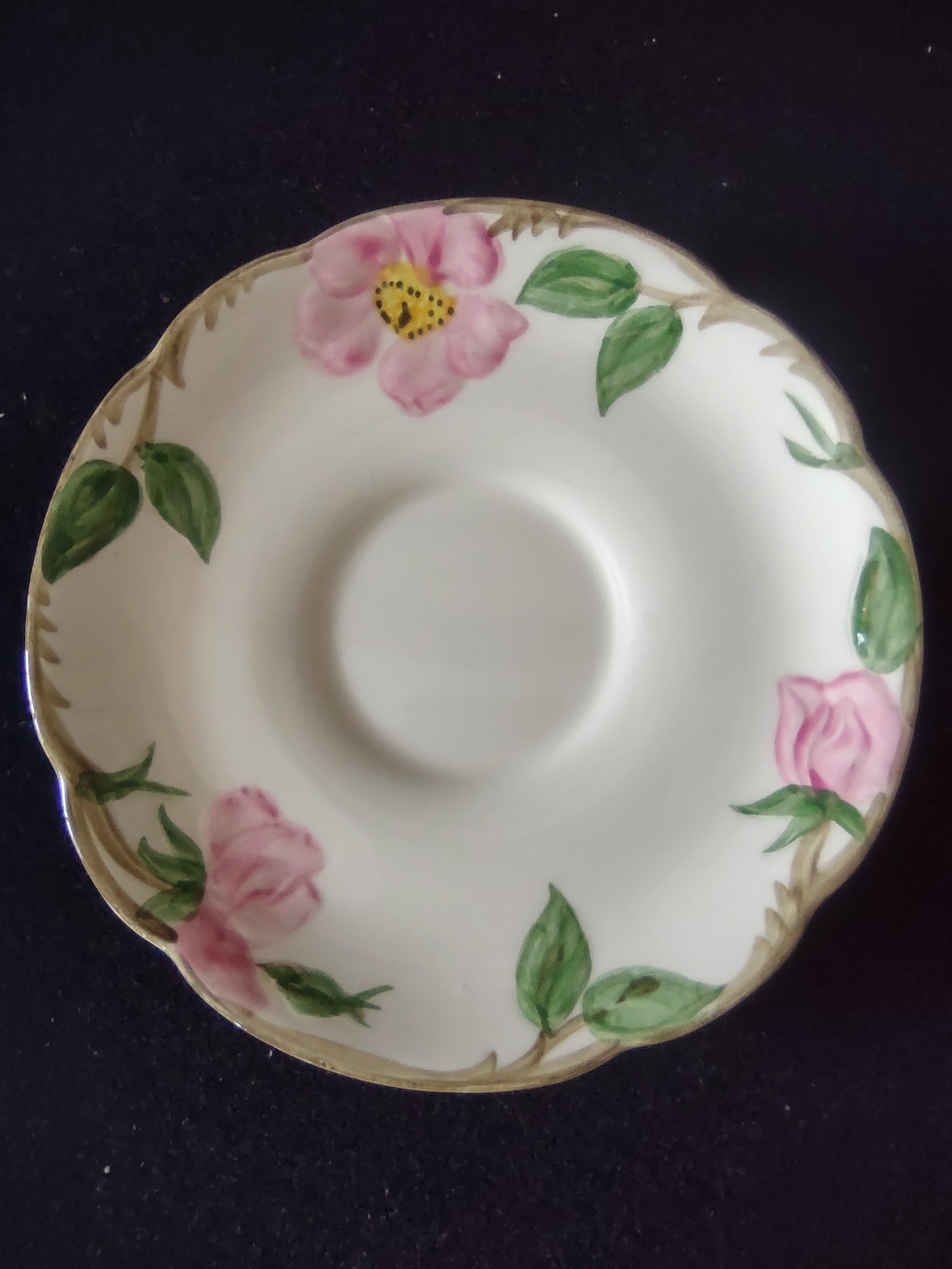 Vintage Franciscan Desert Rose Saucer Pink Floral California USA Set of 2 [6502]
