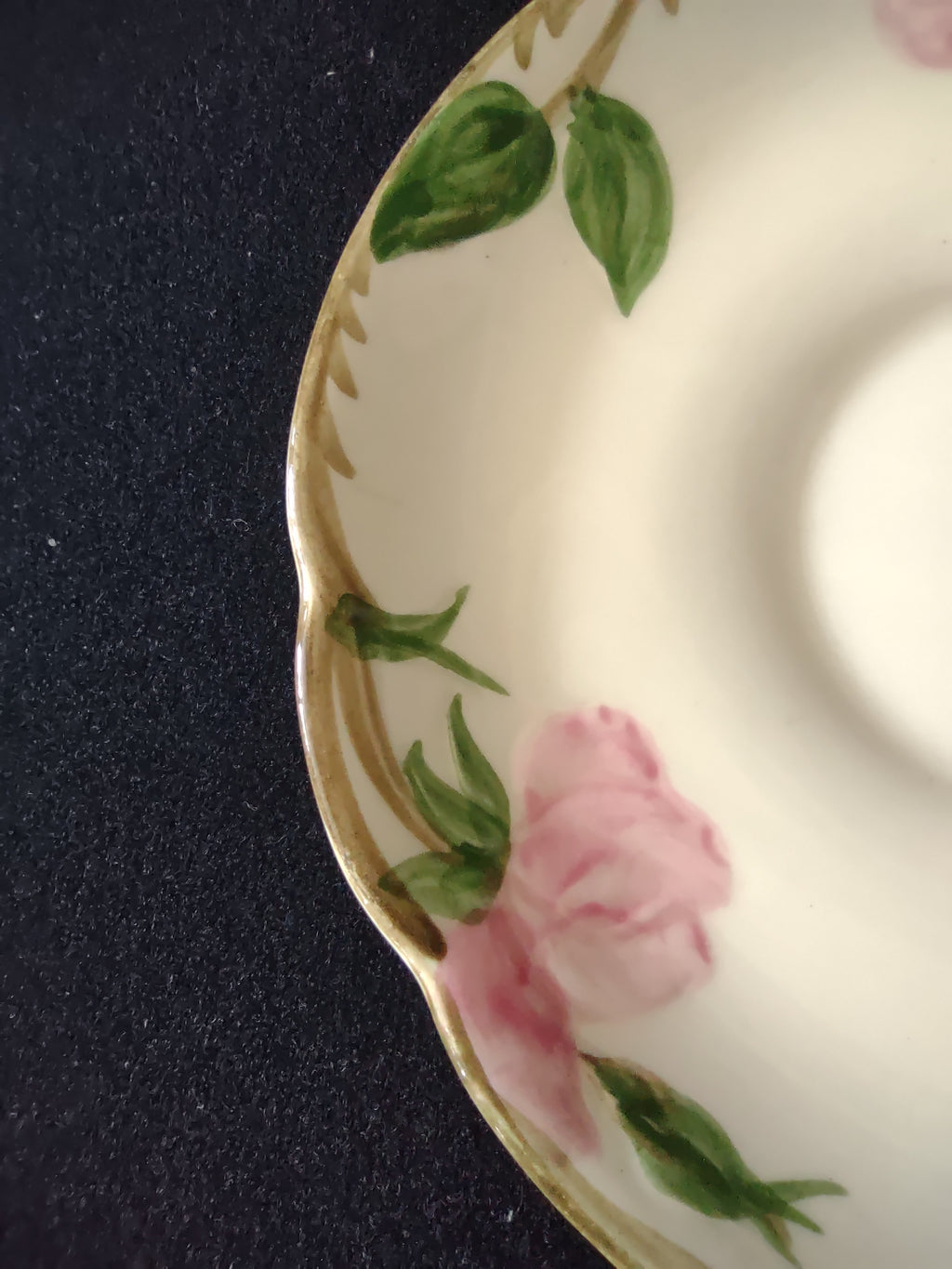 Vintage Franciscan Desert Rose Saucer Pink Floral California USA Set of 2 [6502]