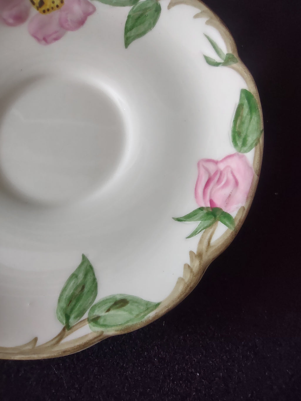 Vintage Franciscan Desert Rose Saucer Pink Floral California USA Set of 2 [6502]