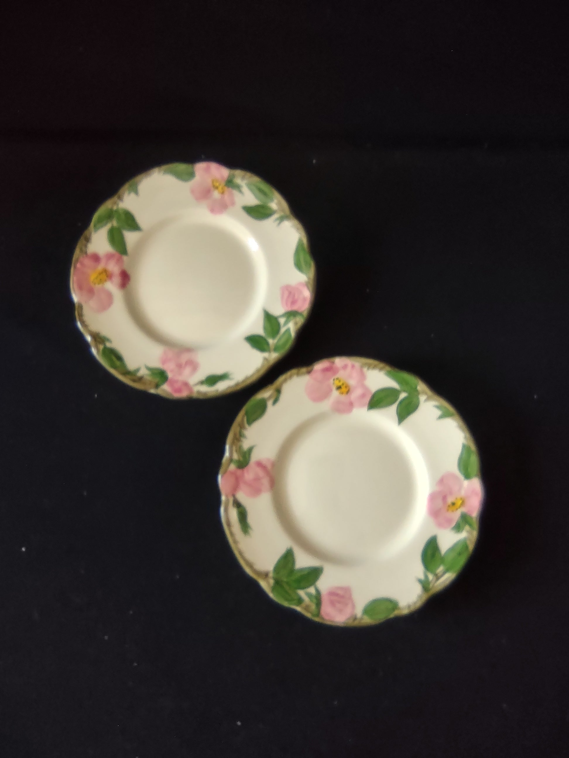 Vintage Franciscan Desert Rose Bread Butter Plates Pink Set of 2 USA [6506]