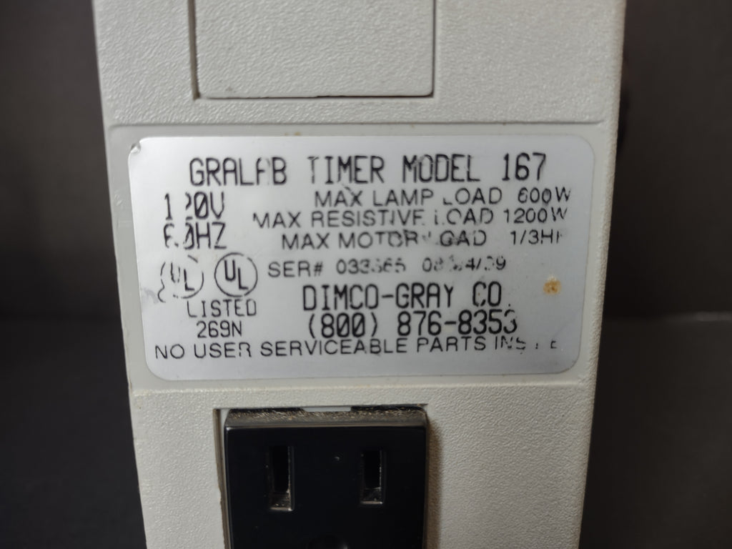 Vintage GraLab Model 167 Lab Darkroom Timer Dimco-Gray Outlet Control [6566]