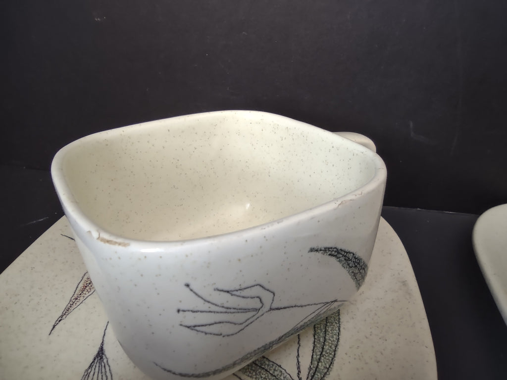 Vintage Franciscan Trio Cup & Saucer Sets Set of 2 Small Chips [6526]