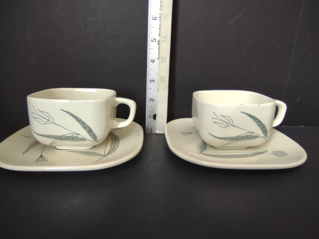 Vintage Franciscan Trio Cup & Saucer Sets Set of 2 Small Chips [6526]
