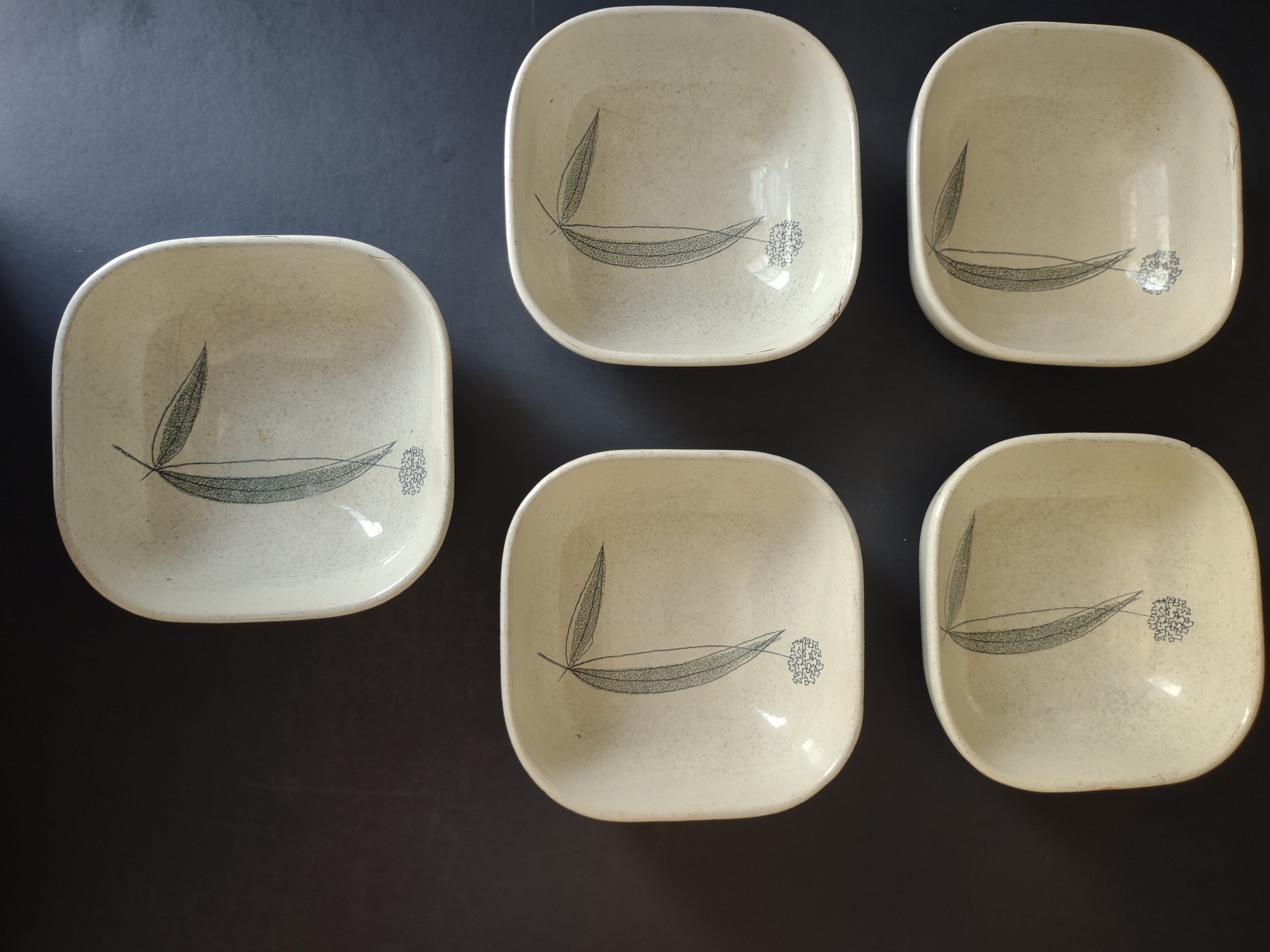 Vintage Franciscan Trio Berry Bowls Set of 5 Chips & Marks [6527]